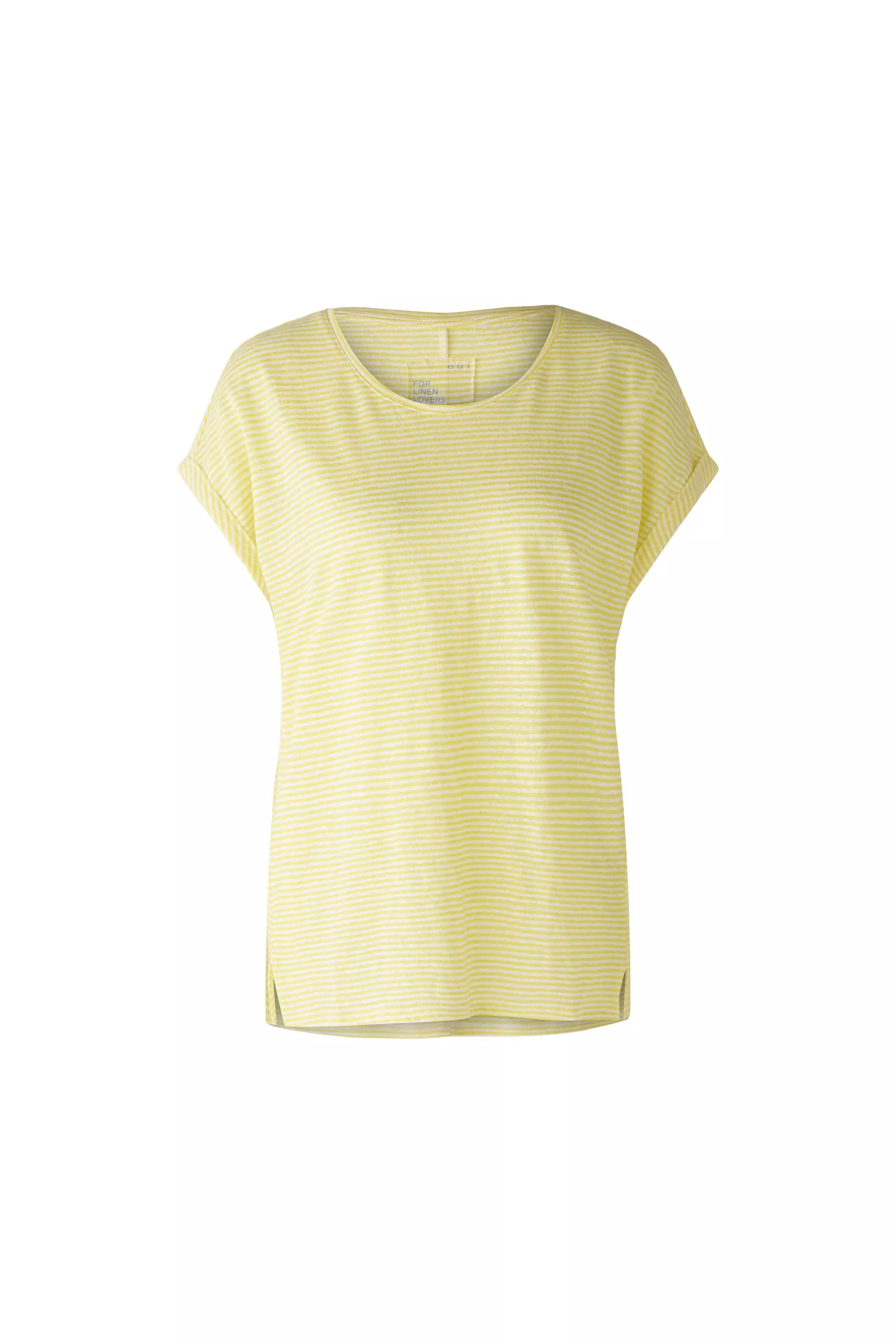 德國Oui-黃白細條紋亞麻上衣