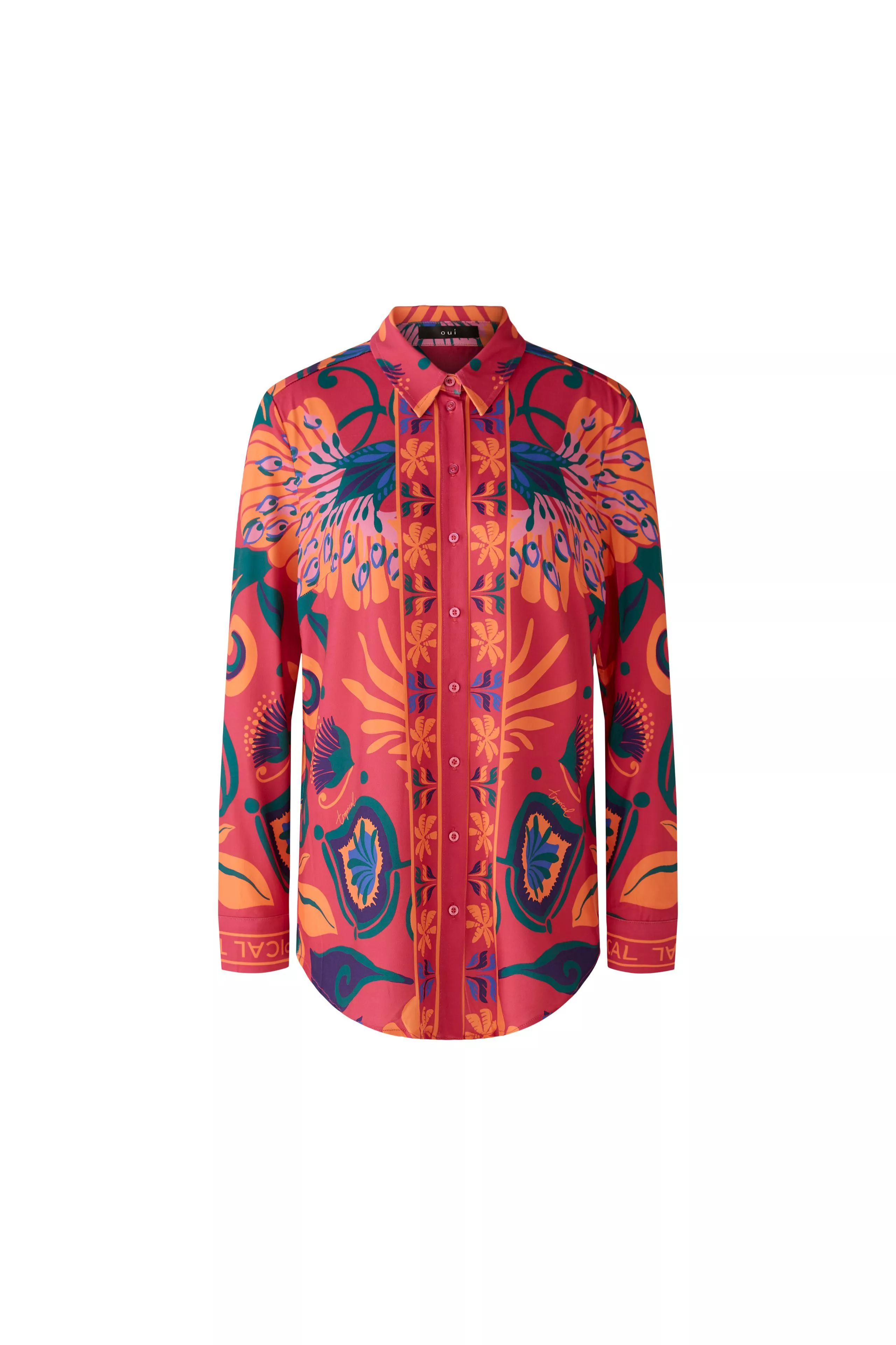 德國Oui-桃紅花卉長袖襯衫