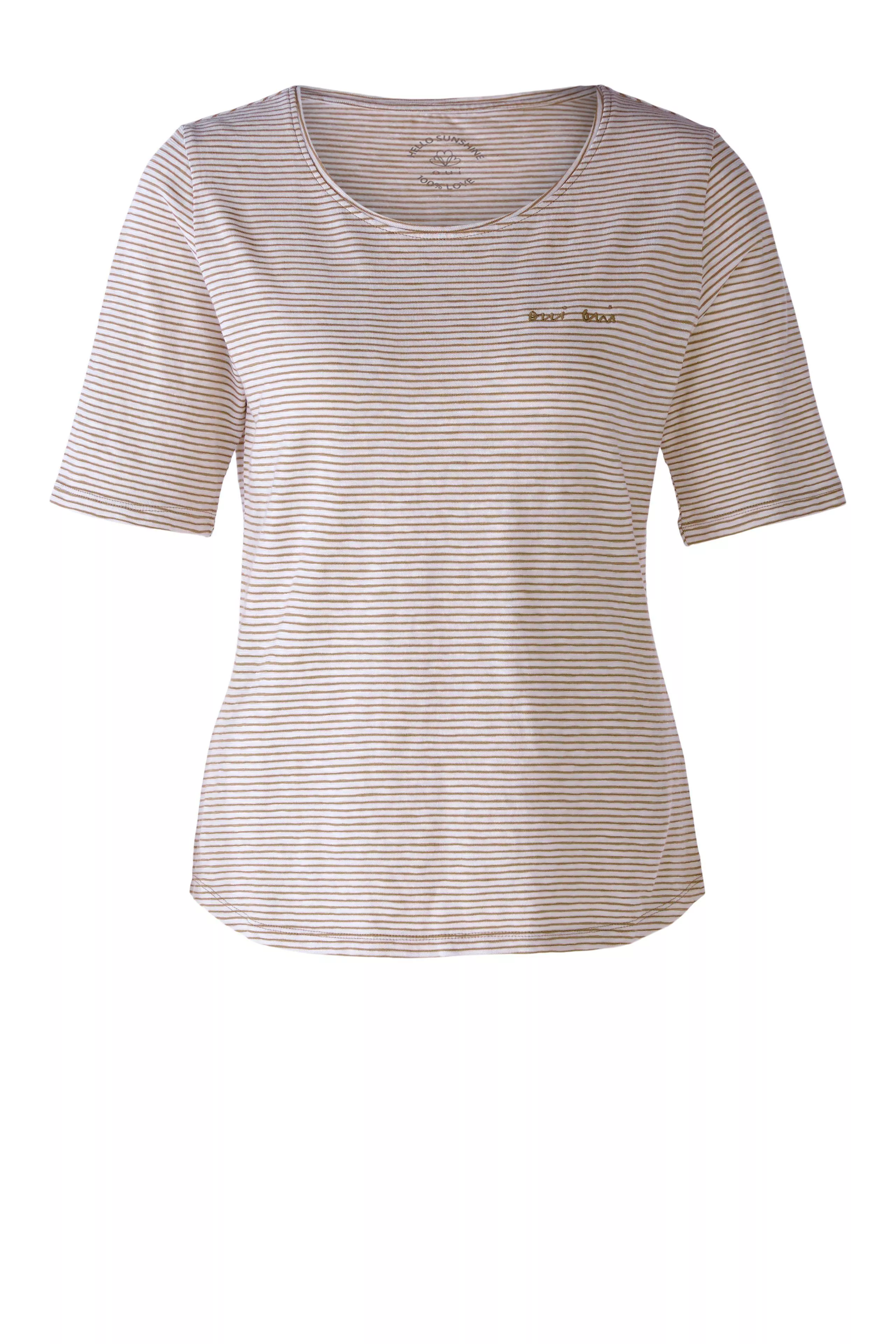 德國Oui-褐米細條紋有機棉上衣