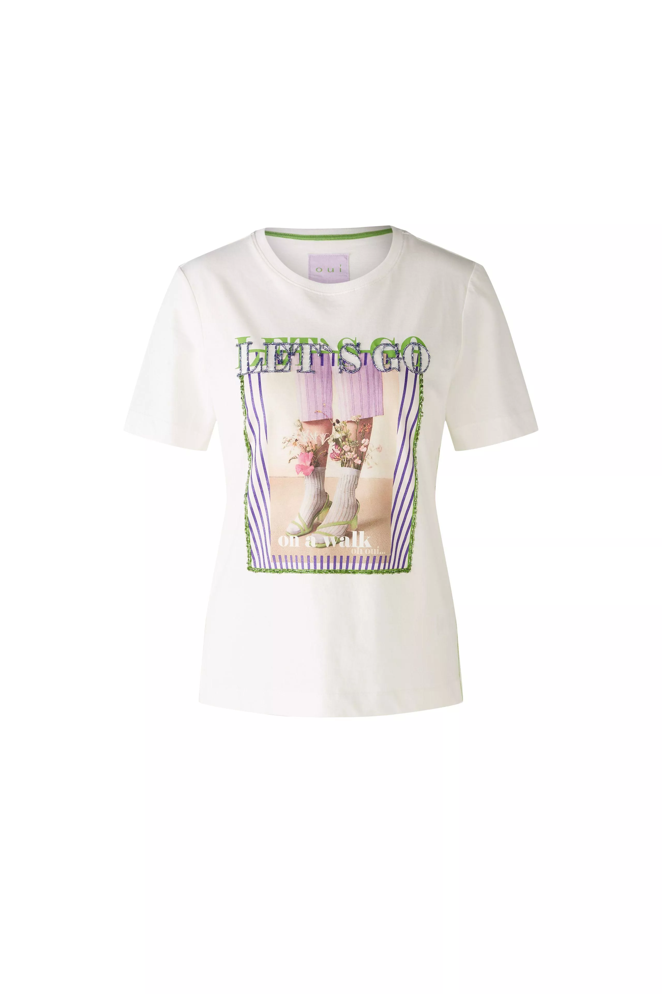 德國Oui-有機棉圖相亮片短袖T恤