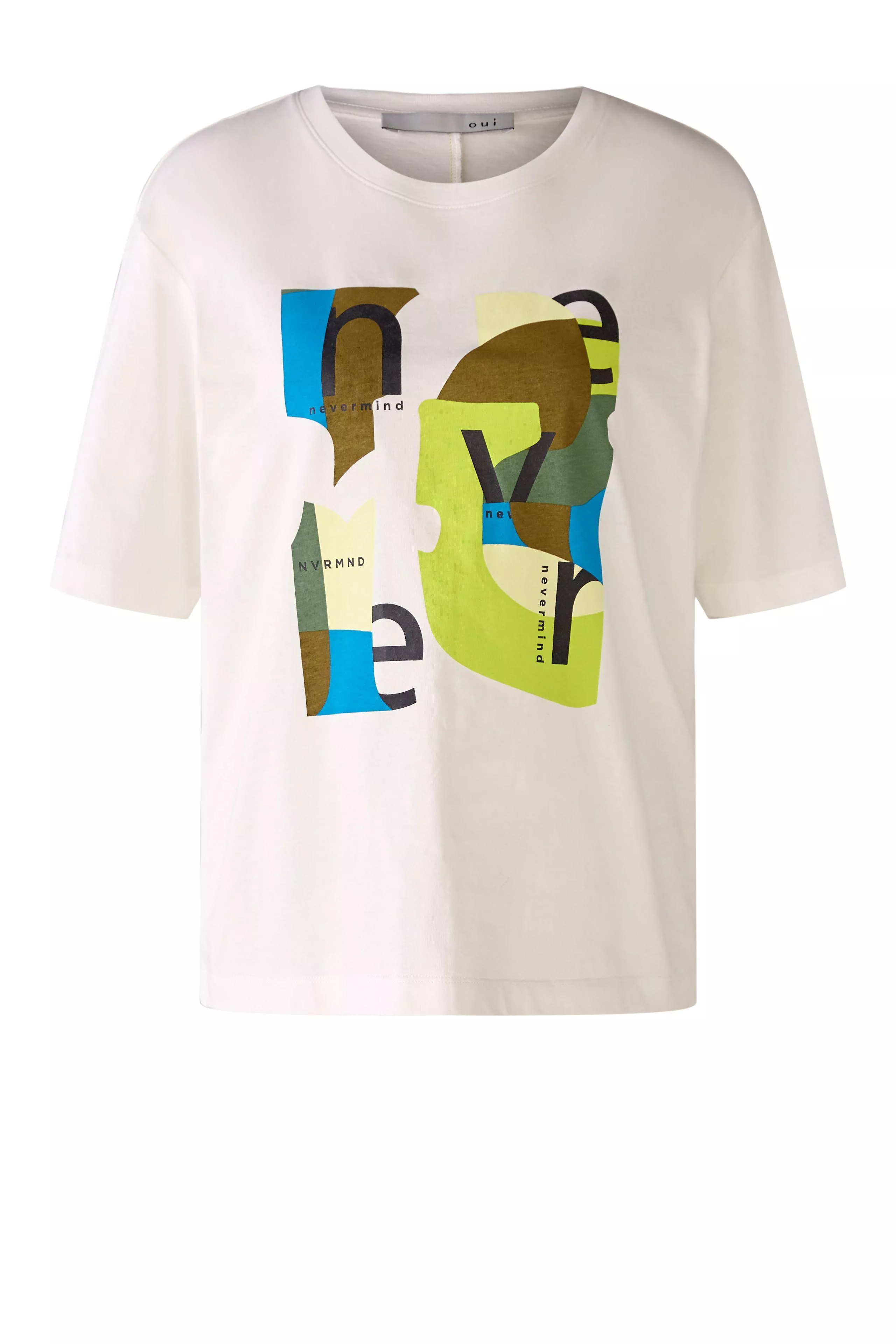 德國Oui-有機棉綠幾何圖短袖T恤