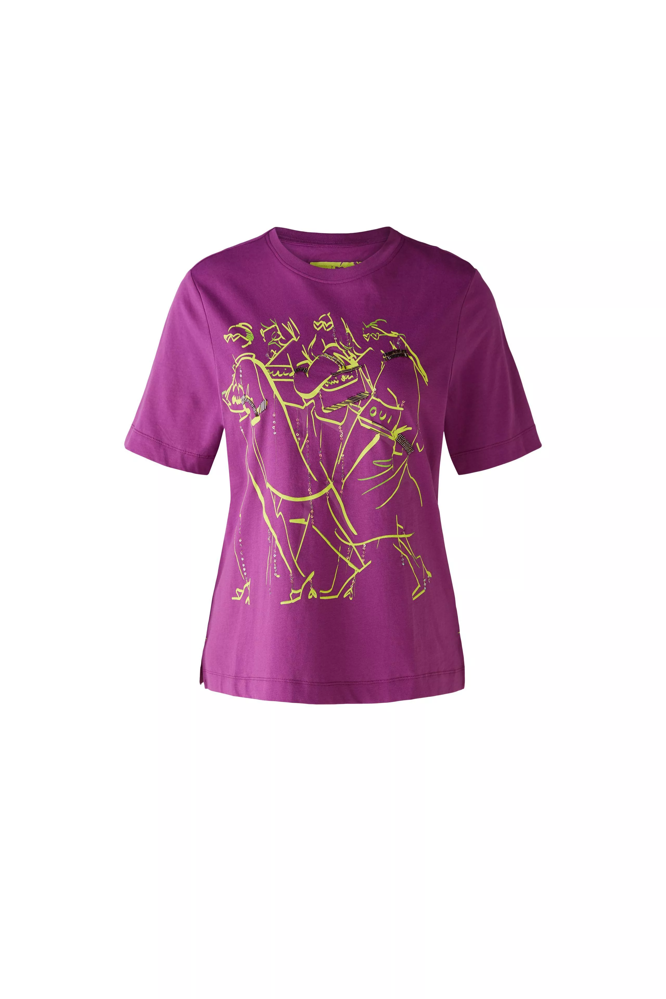 德國Oui-紫色有機棉手繪短袖T恤