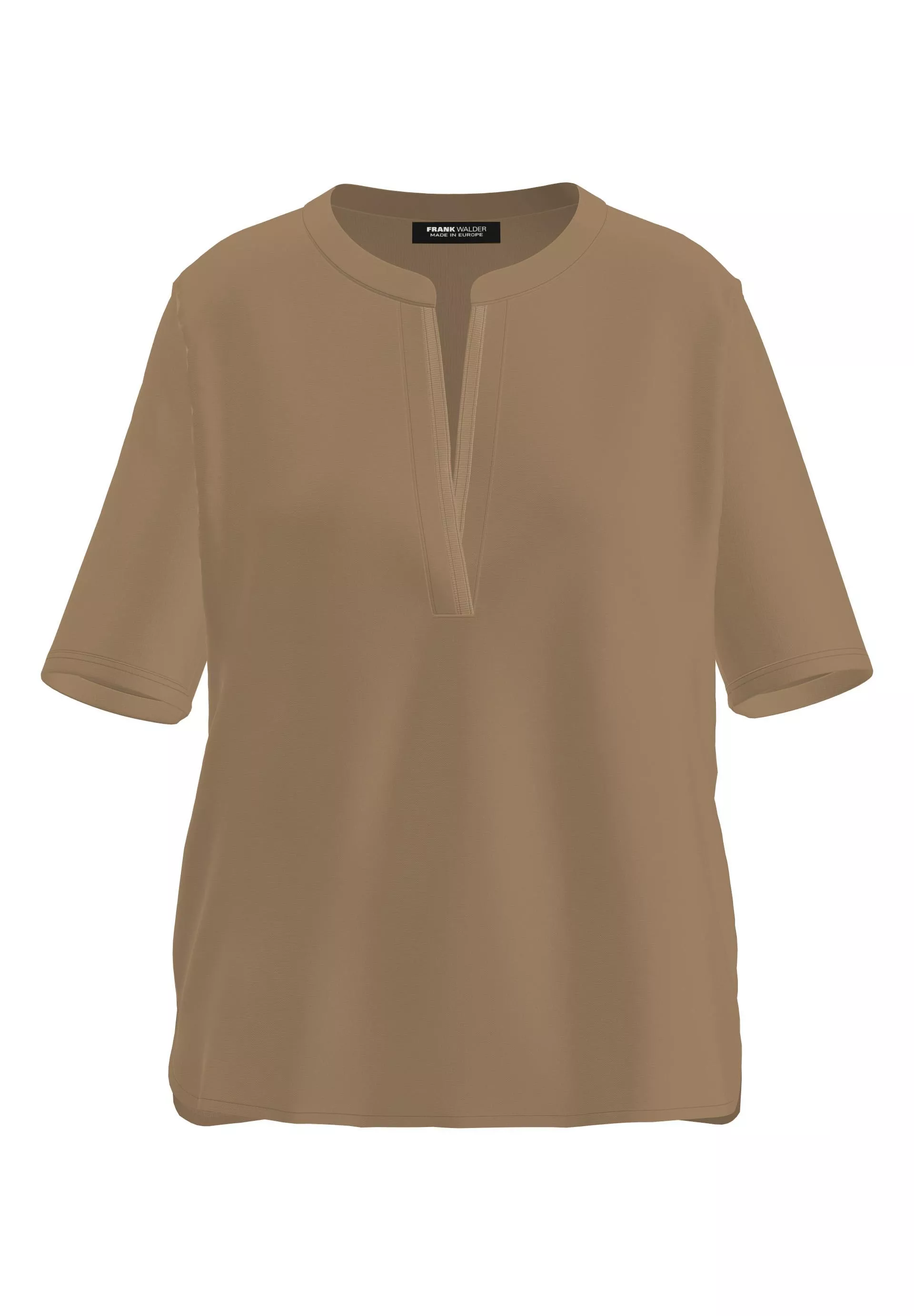 德國Frank Walder-駝色亨利領短袖上衣[歐洲製]