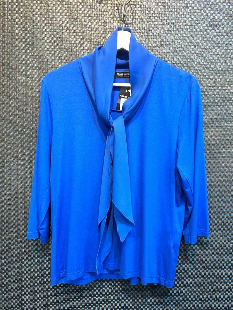 德國Frank Walder-寶藍色領結七分袖上衣[歐洲製]