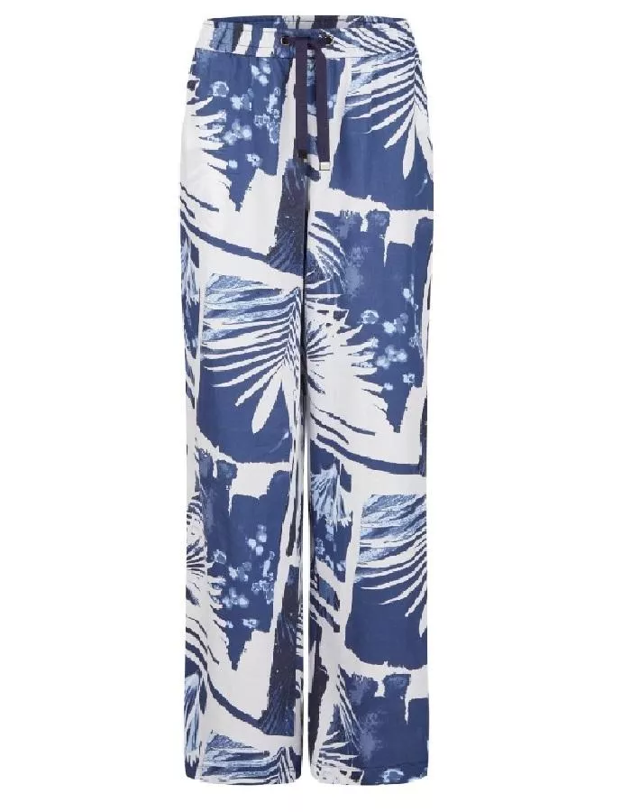 德國LeComte-深藍花卉涼夏純棉長褲