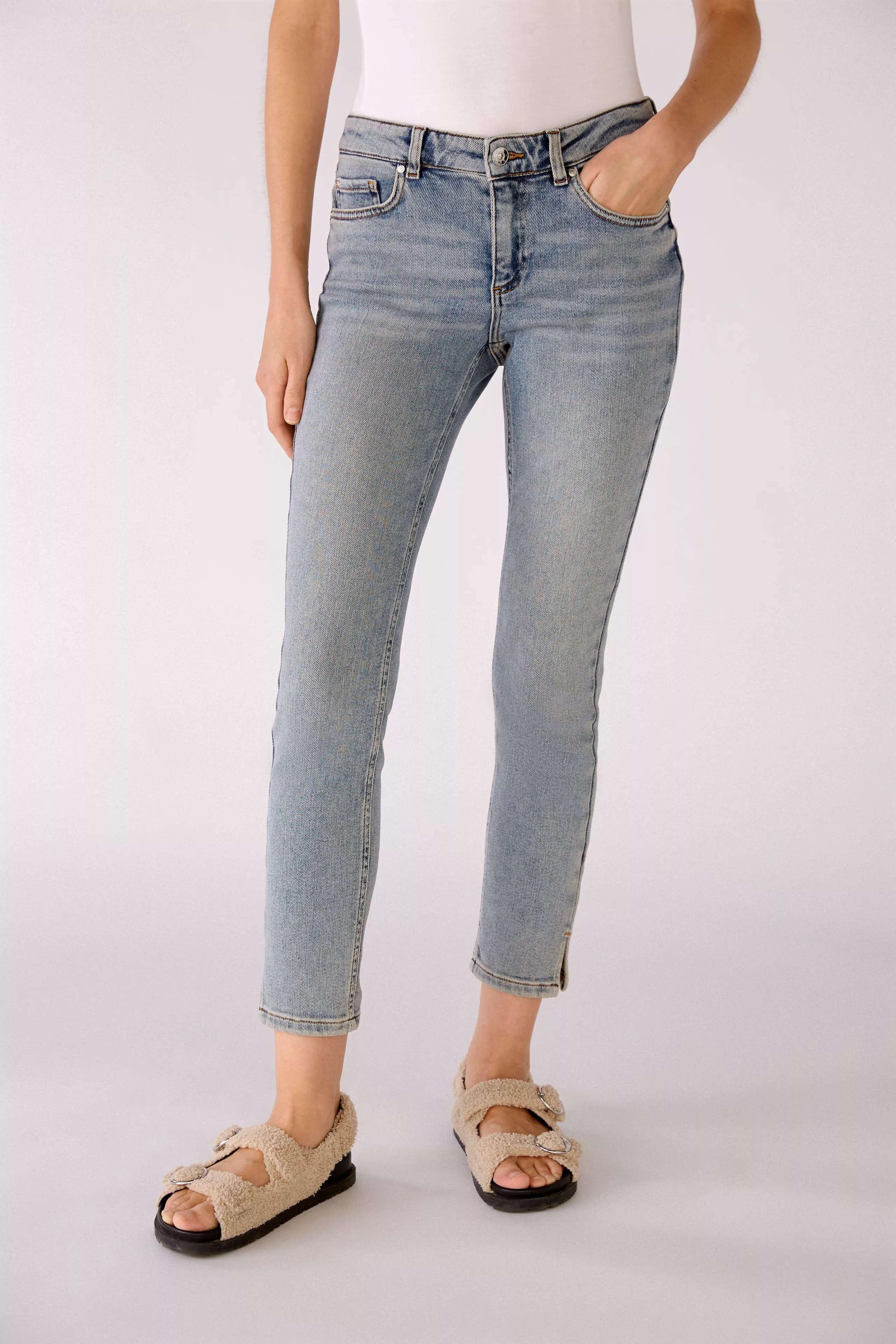 德國Oui-刷色中腰合身牛仔褲