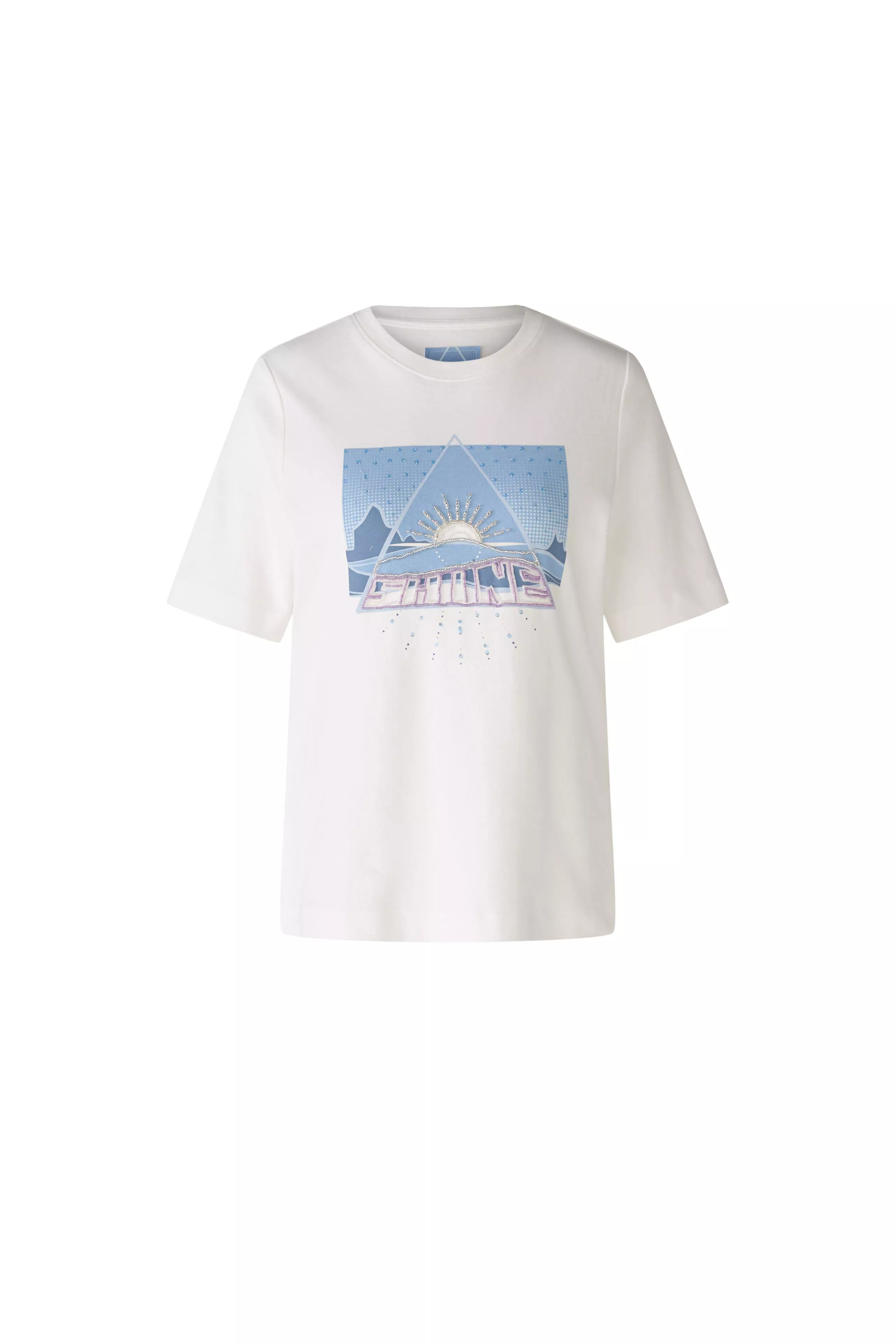 德國Oui-有機棉藍色圖相亮片短袖T恤