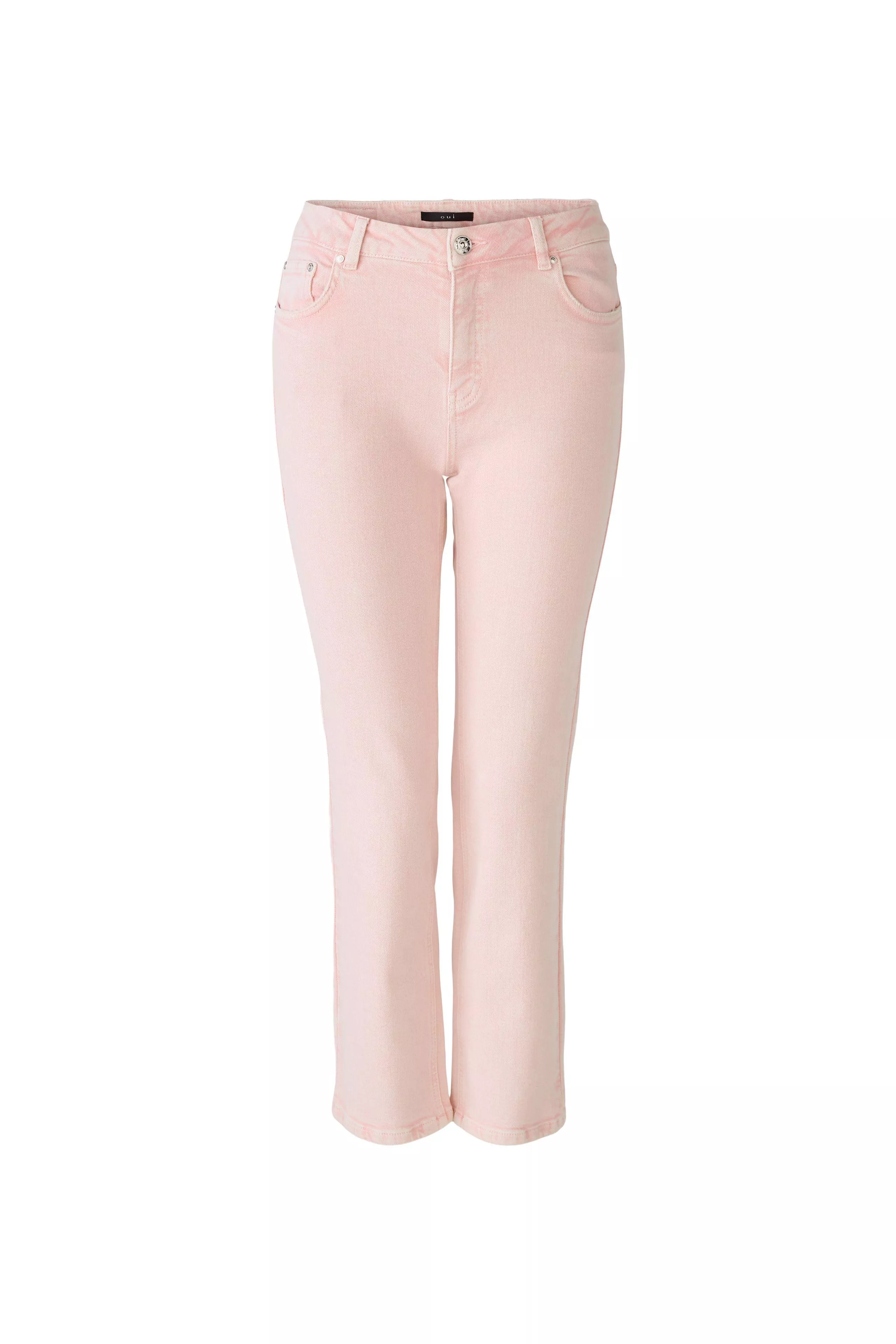 德國Oui-蜜桃粉中腰修身直筒長褲