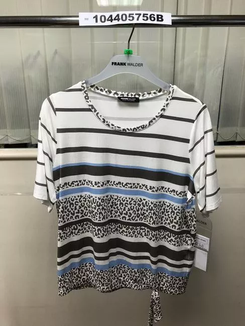 德國Frank Walder-豹紋橫紋印花短袖上衣[歐洲製]