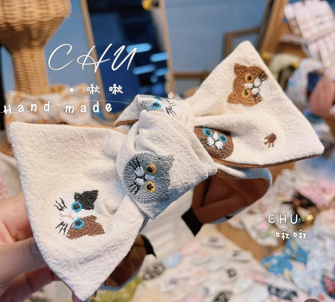 刺繡小喵頭