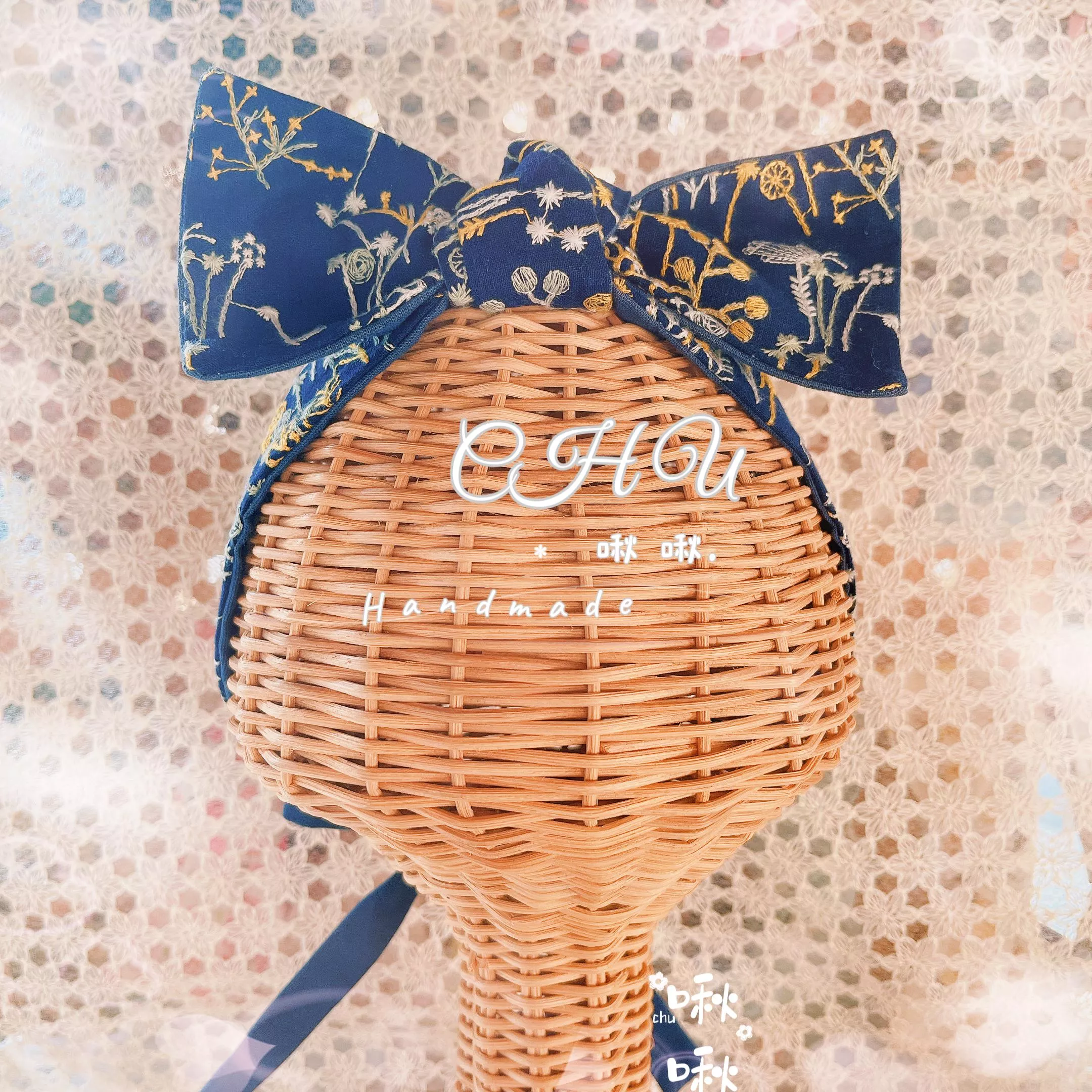 刺繡蝴蝶花園🦋 (深藍色）