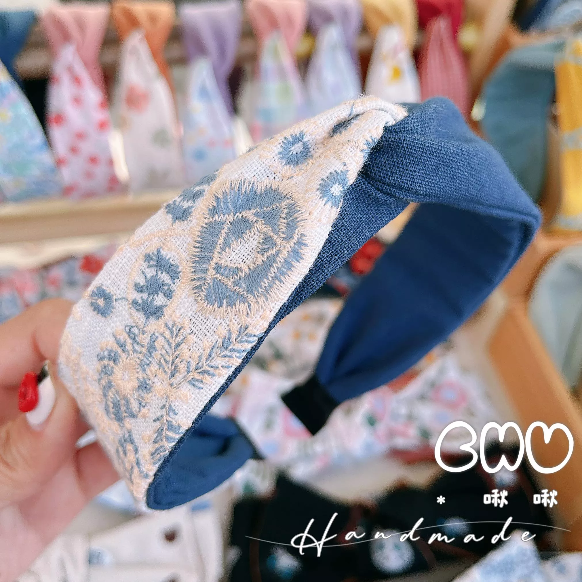 刺繡仙女款｜細版交叉髮箍