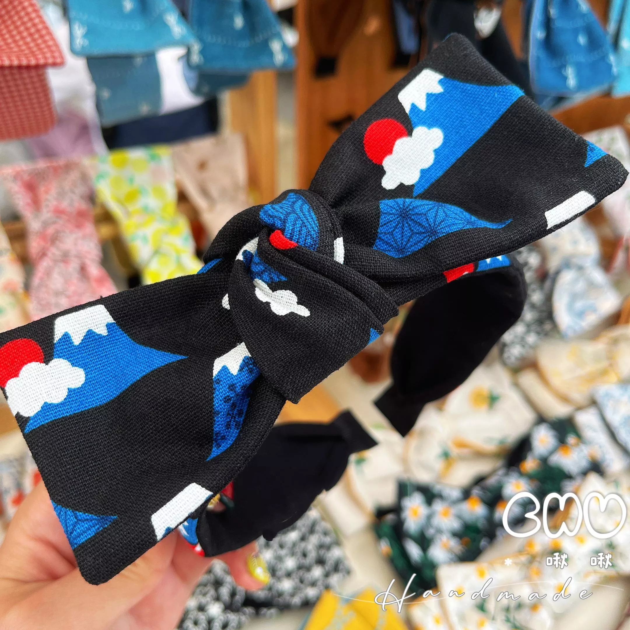 富士山呦｜細款 蝴蝶結髮箍