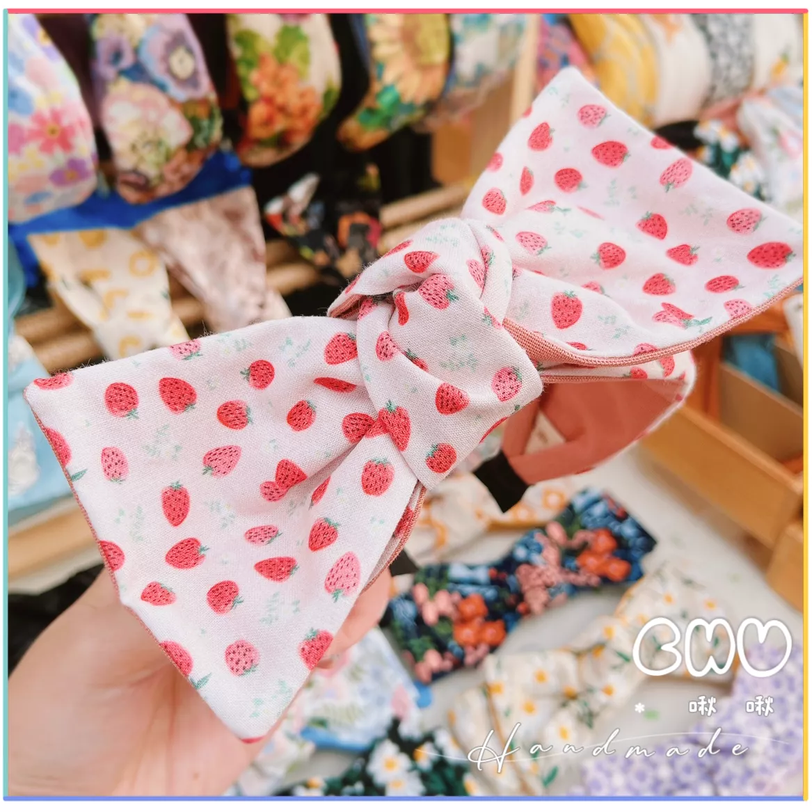 小草莓🍓｜寬版 蝴蝶結 髮箍