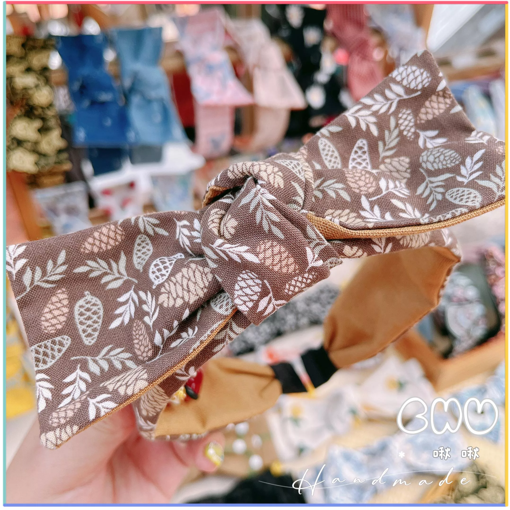 松果 🐿️(咖啡色)｜細款 蝴蝶結 髮箍