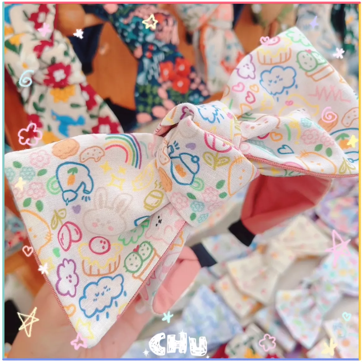 小朋友的塗畫世界｜寬版 蝴蝶結髮箍