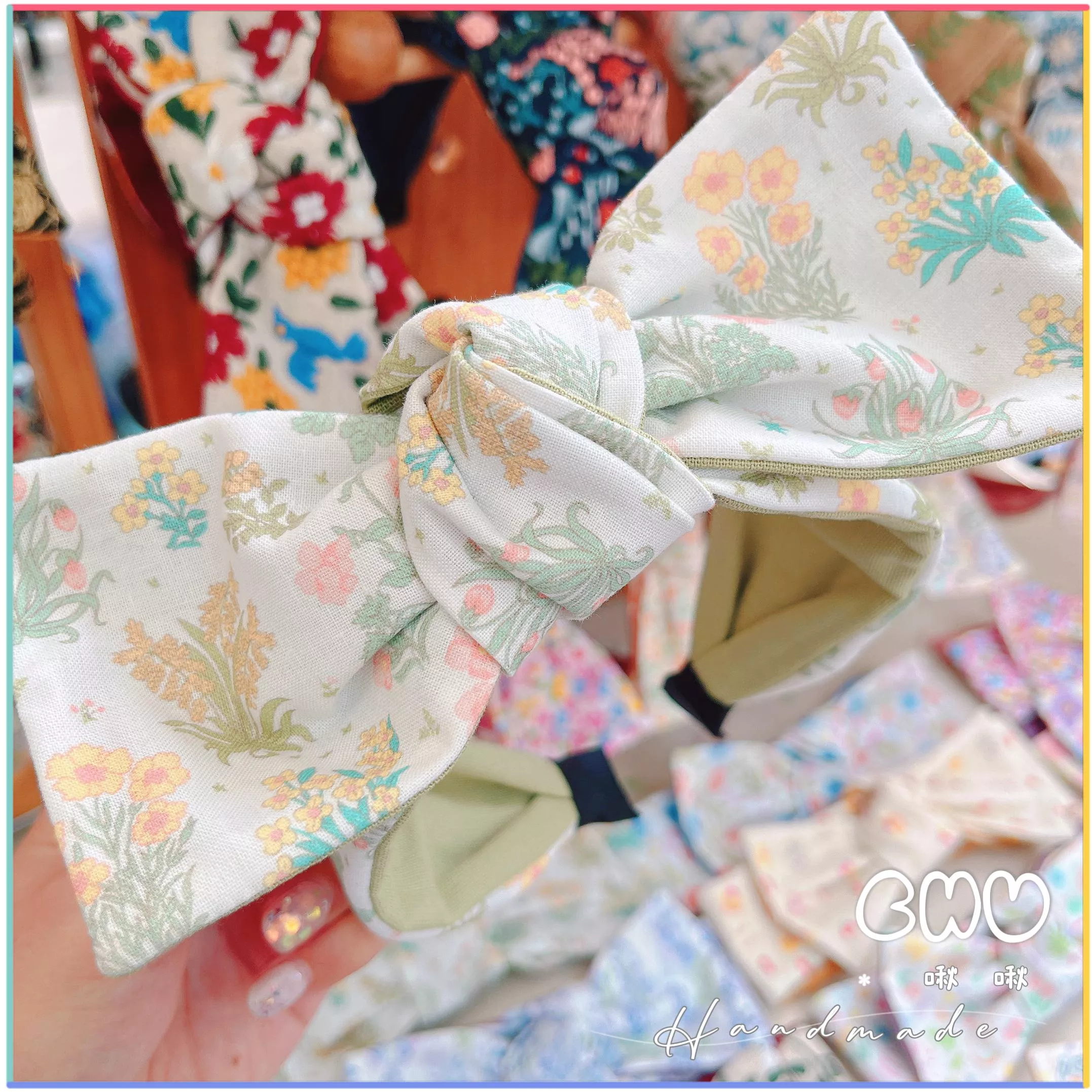 花花草草｜寬版 蝴蝶結 髮箍