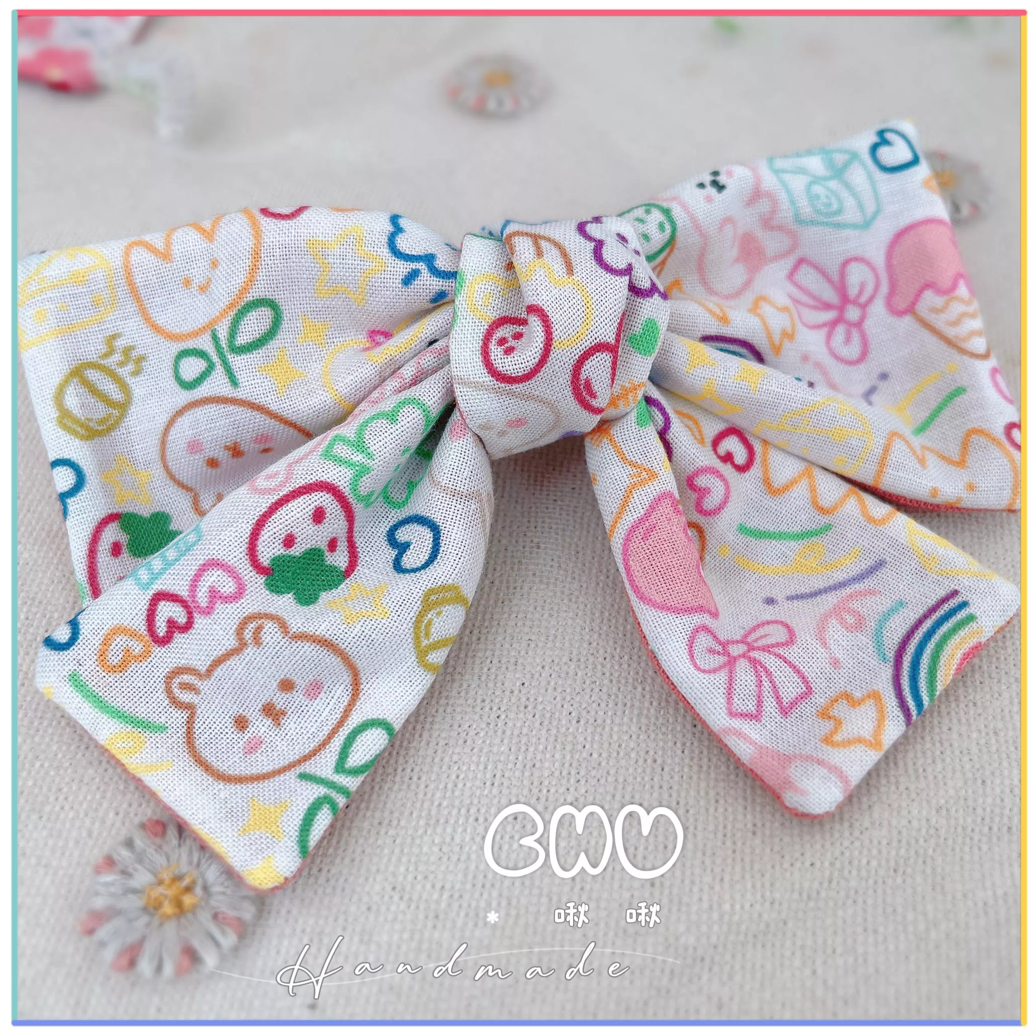 小朋友的塗畫世界｜啾啾蝴蝶結彈簧髮夾