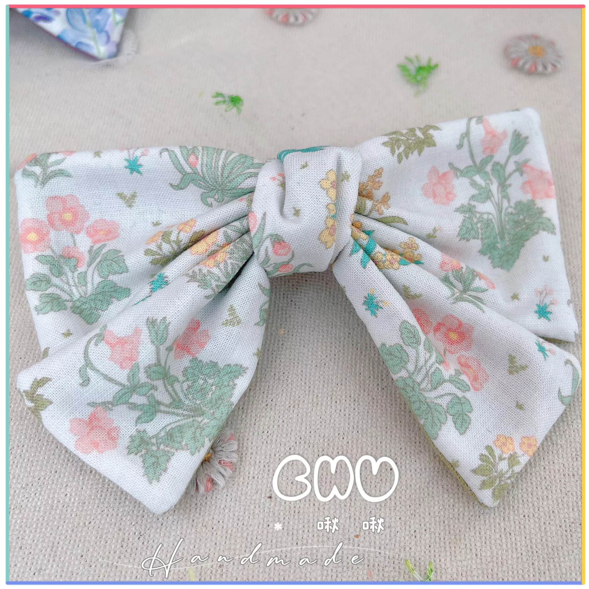 花花草草｜啾啾 蝴蝶結彈簧髮夾