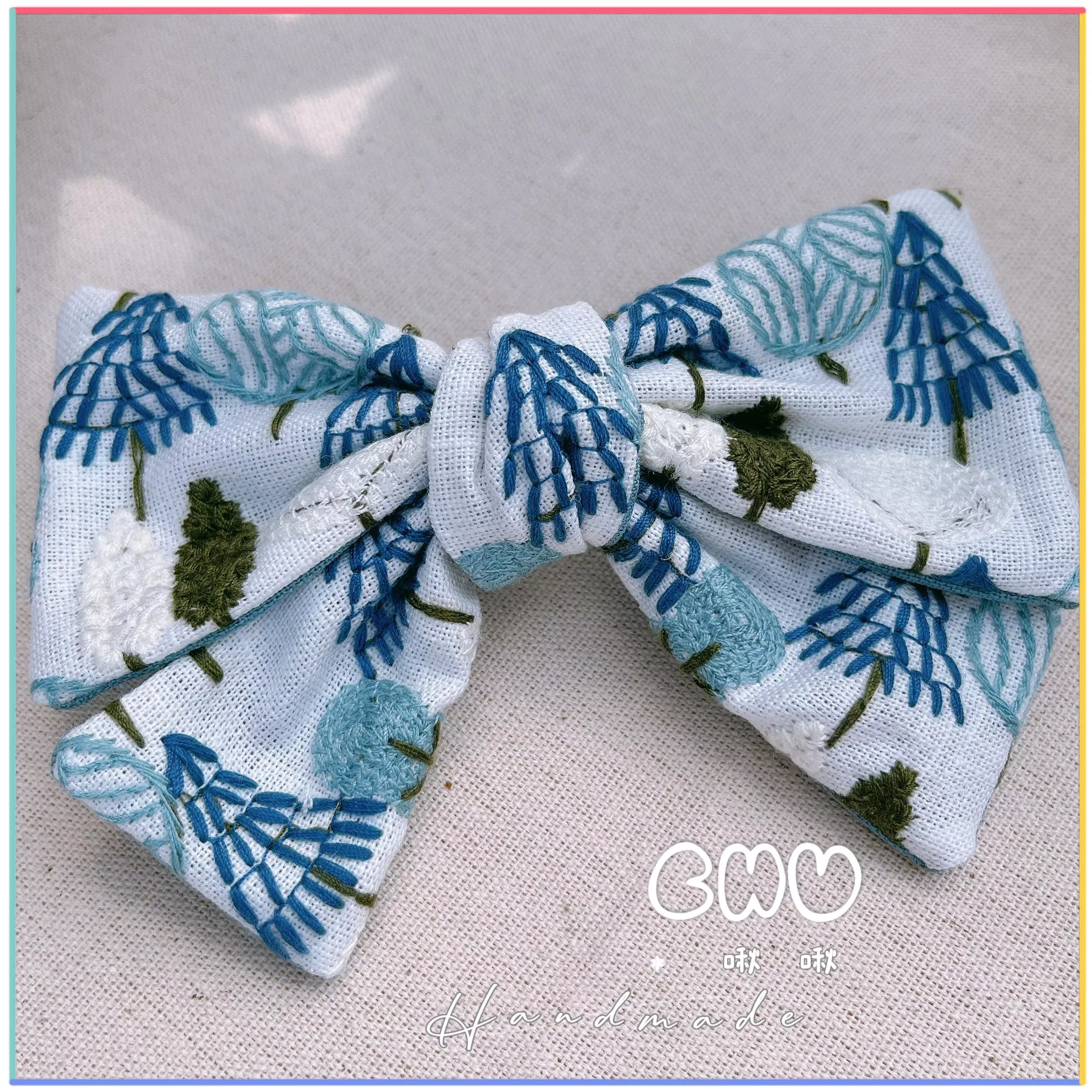 刺繡款｜森林🌲小樹｜啾啾 彈簧髮夾