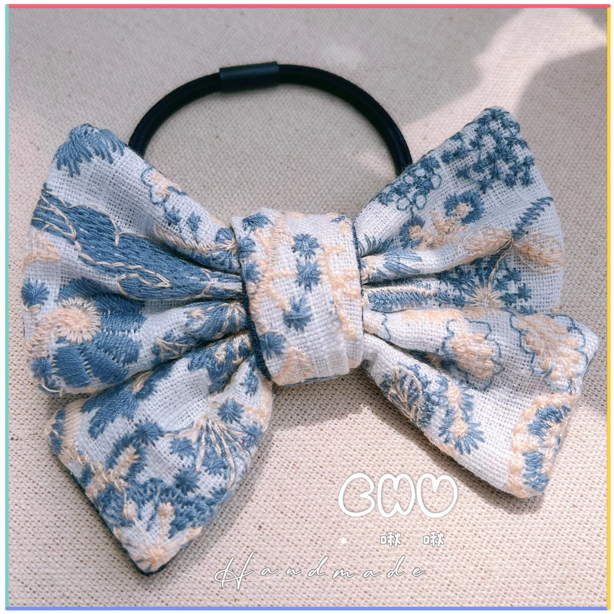 刺繡款｜小仙女｜蝴蝶結髮圈