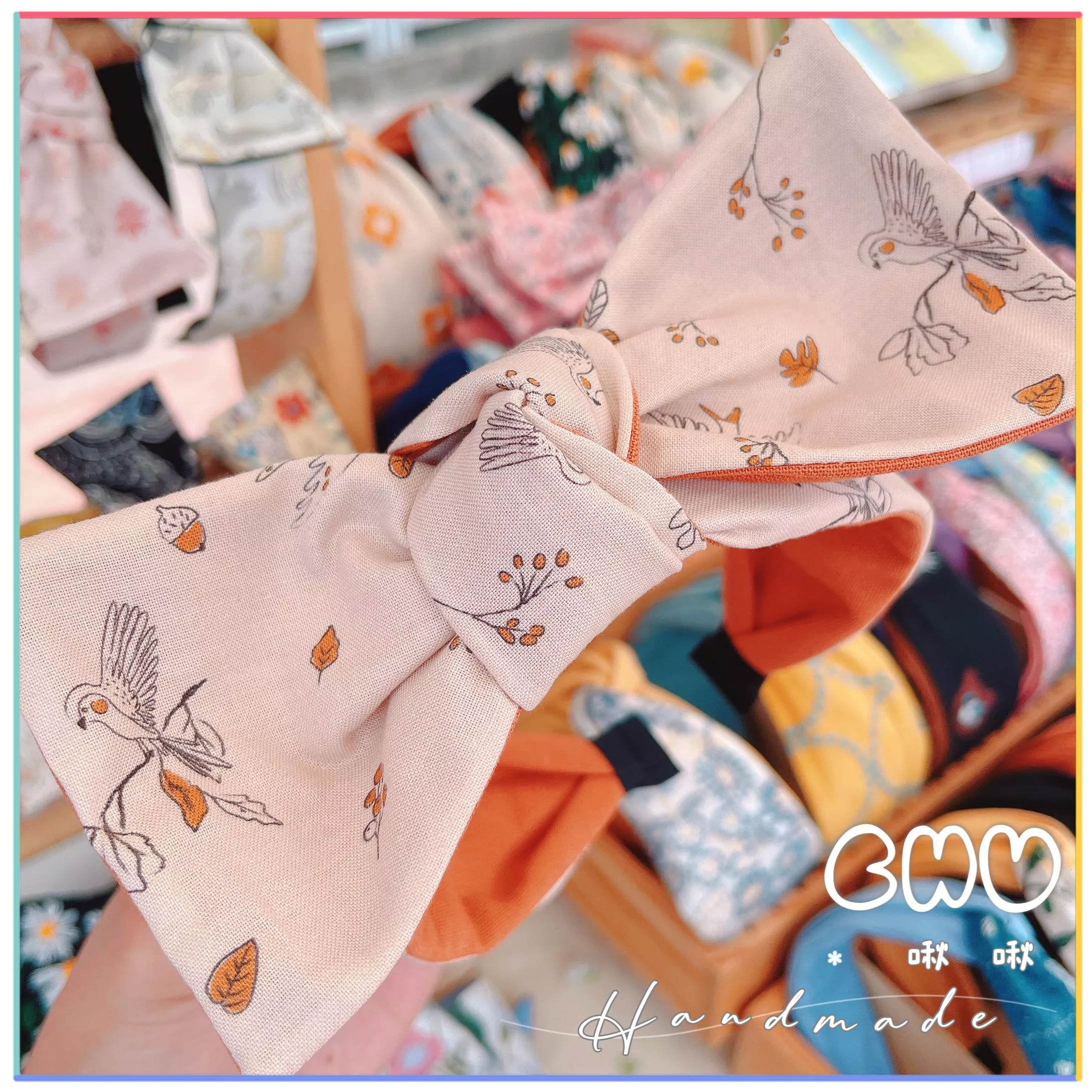 奶茶色 小燕子｜寬版 蝴蝶結髮箍