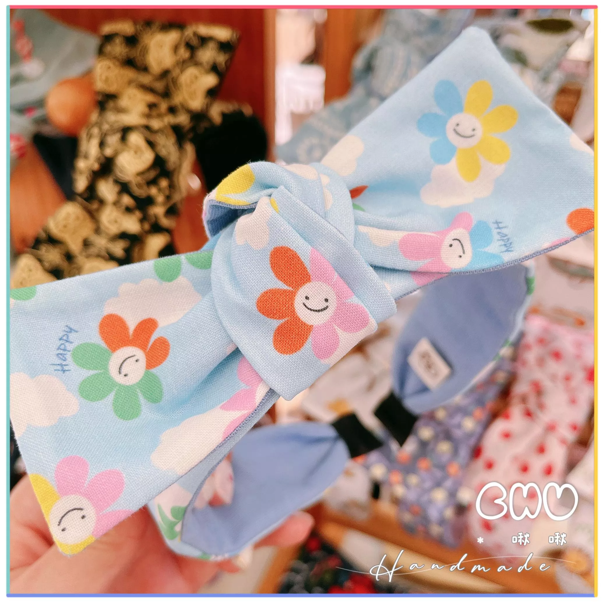 微笑花朵｜細版 蝴蝶結 髮箍