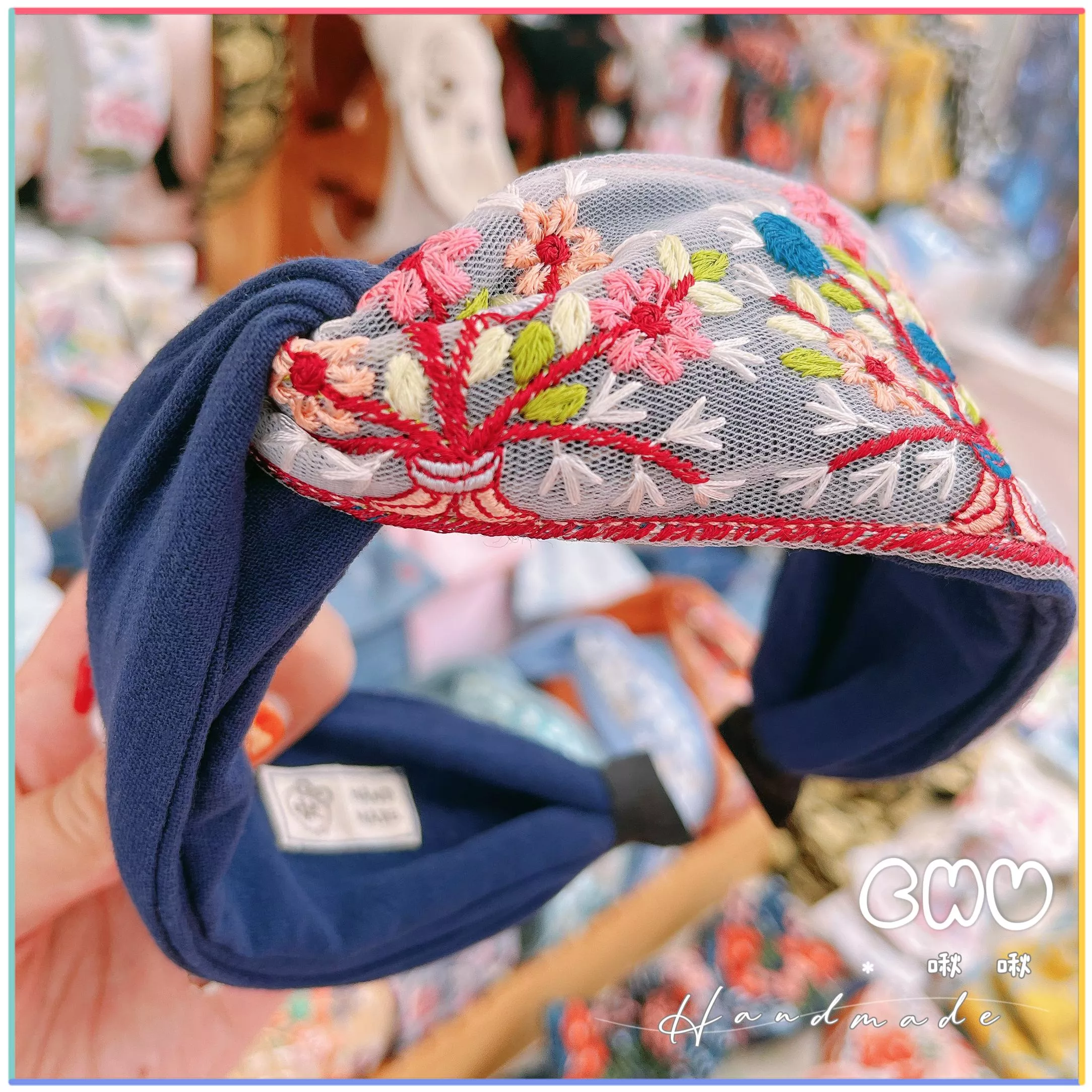 印度刺繡絲帶｜安娜公主👑｜寬版 交叉髮箍