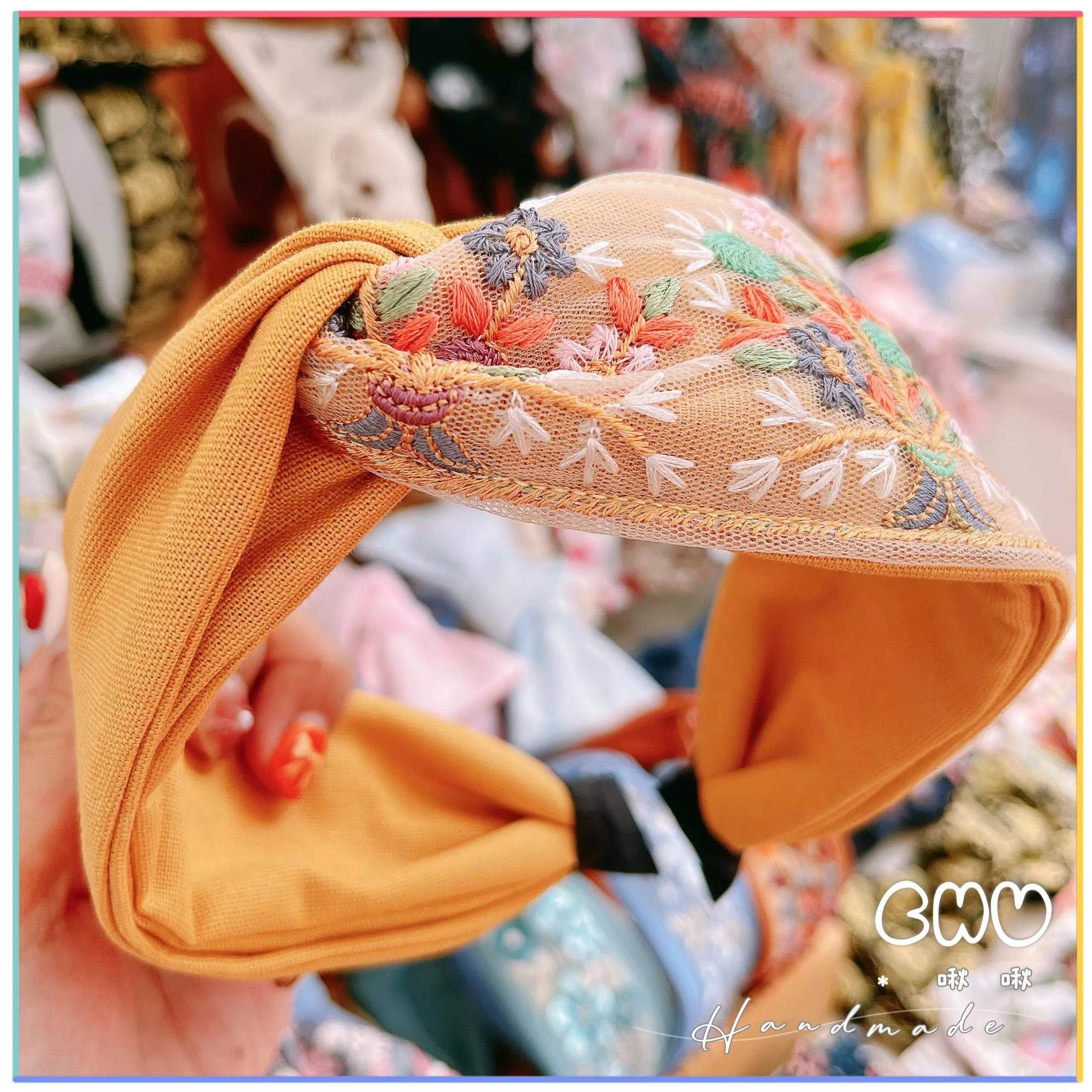 印度刺繡絲帶｜貝兒公主👑｜寬版 交叉髮箍