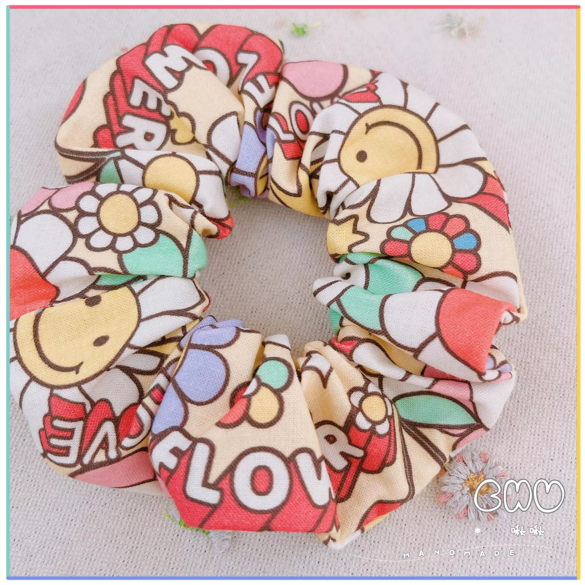 微笑😊花朵(紅色)｜棉布圈圈