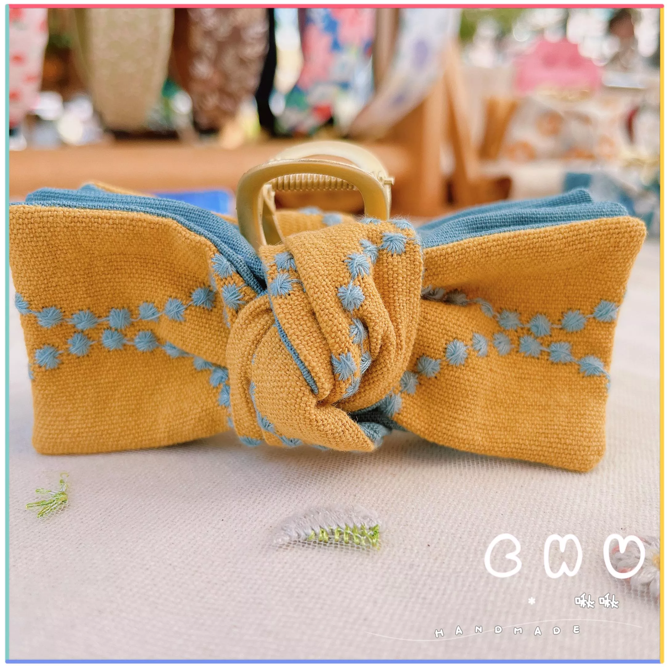 刺繡款｜小花圈｜鯊魚夾 (抓夾)