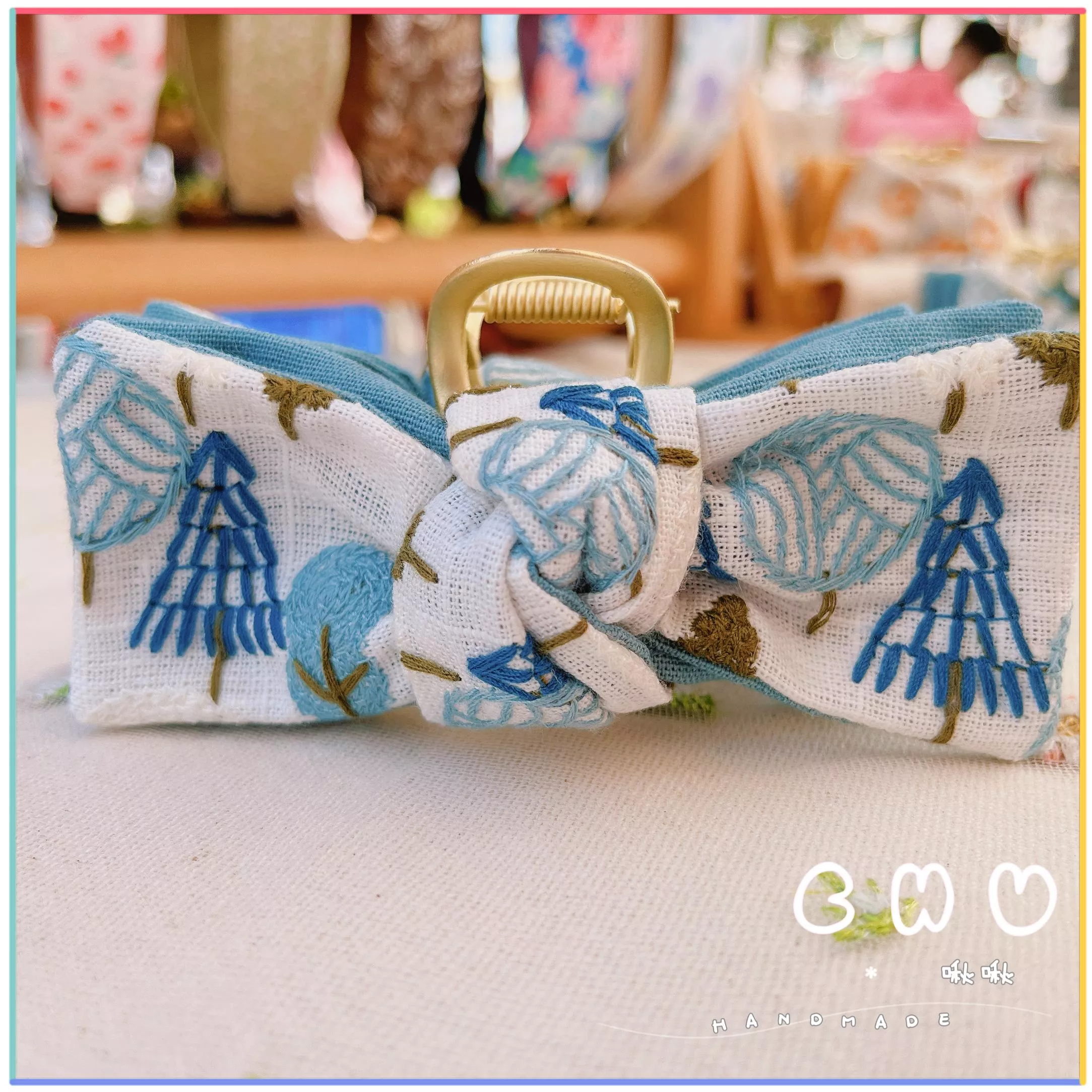 刺繡款｜森林🌲小樹｜鯊魚夾 (抓夾)