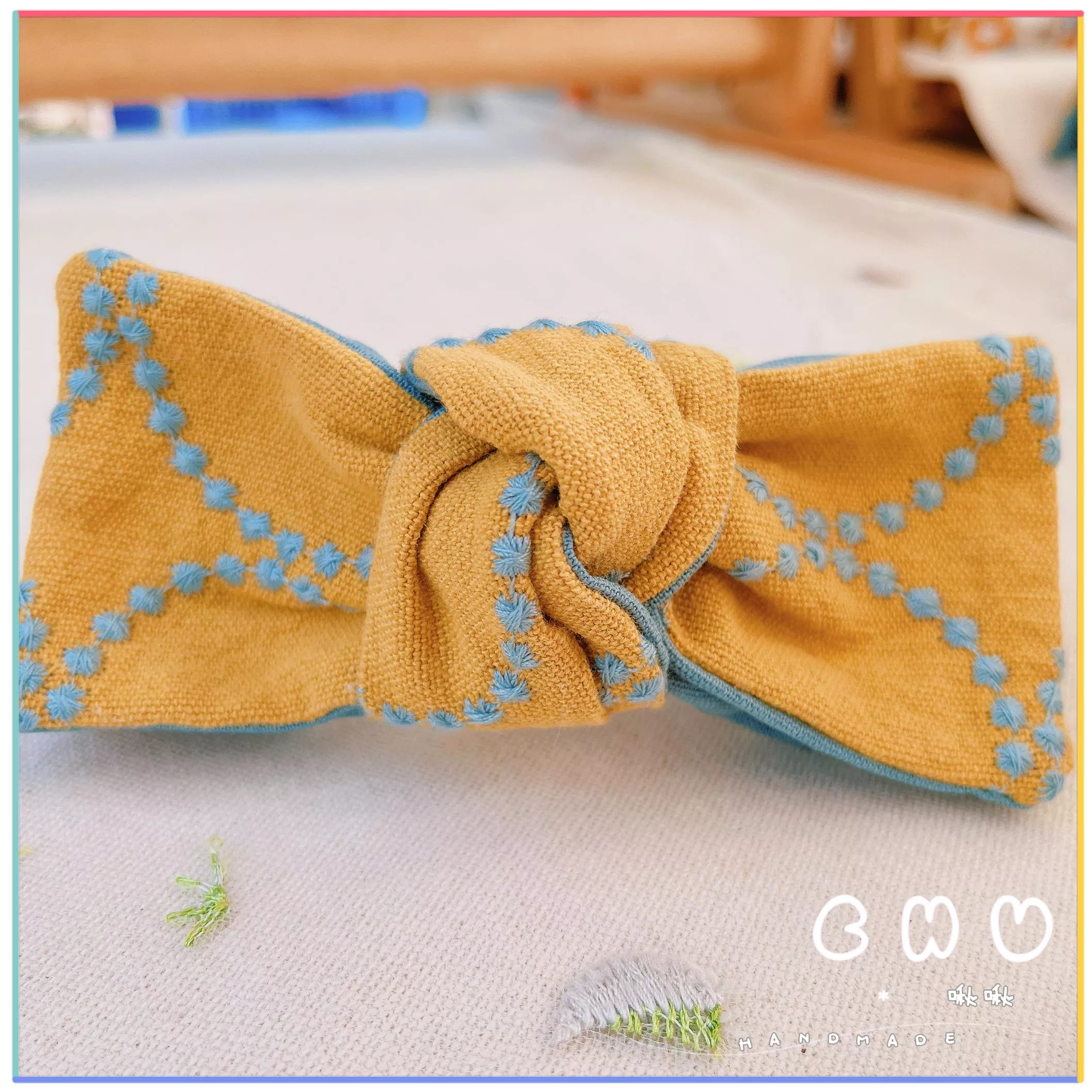 刺繡款｜小花圈｜馬尾夾