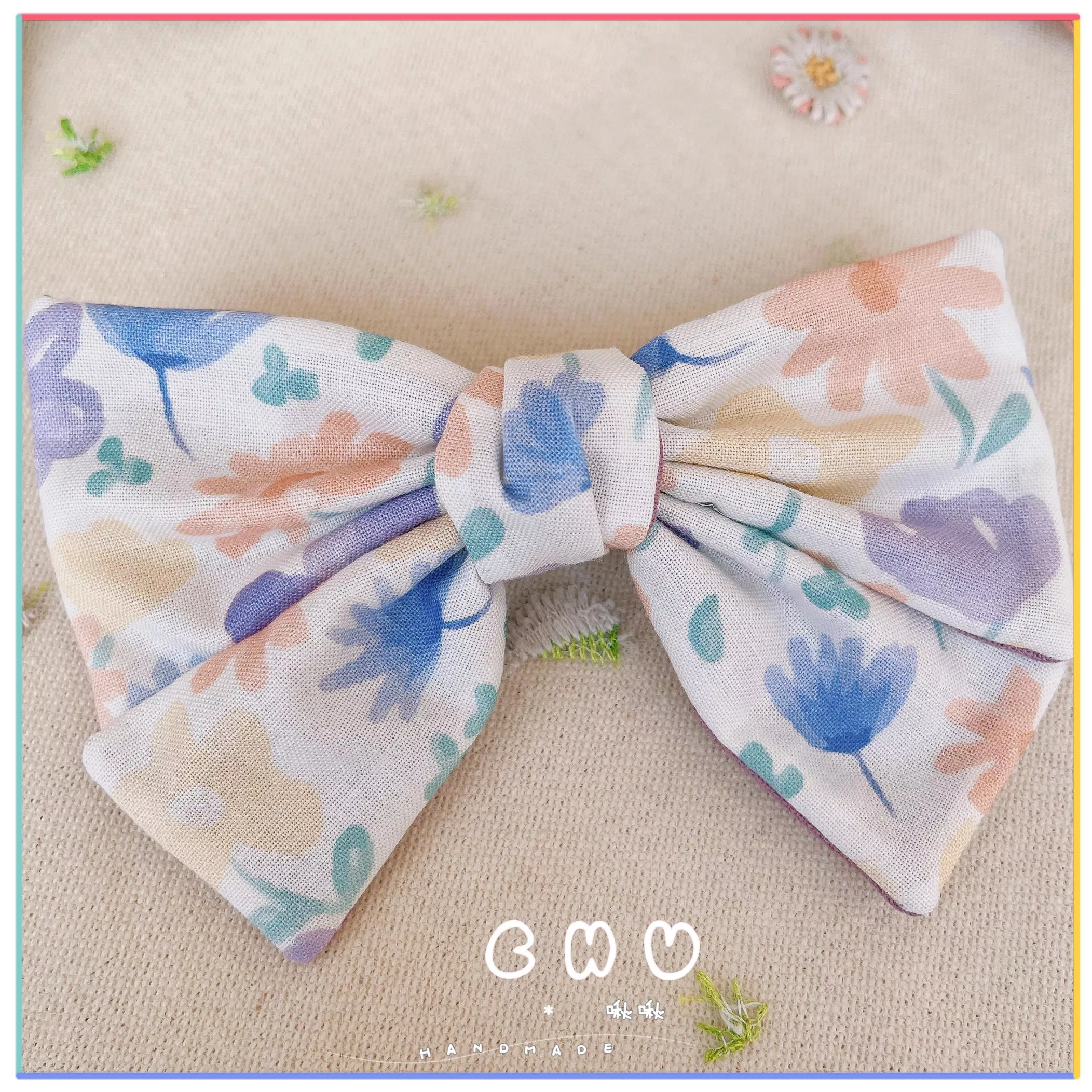 水彩 紫色花朵｜啾啾 彈簧夾