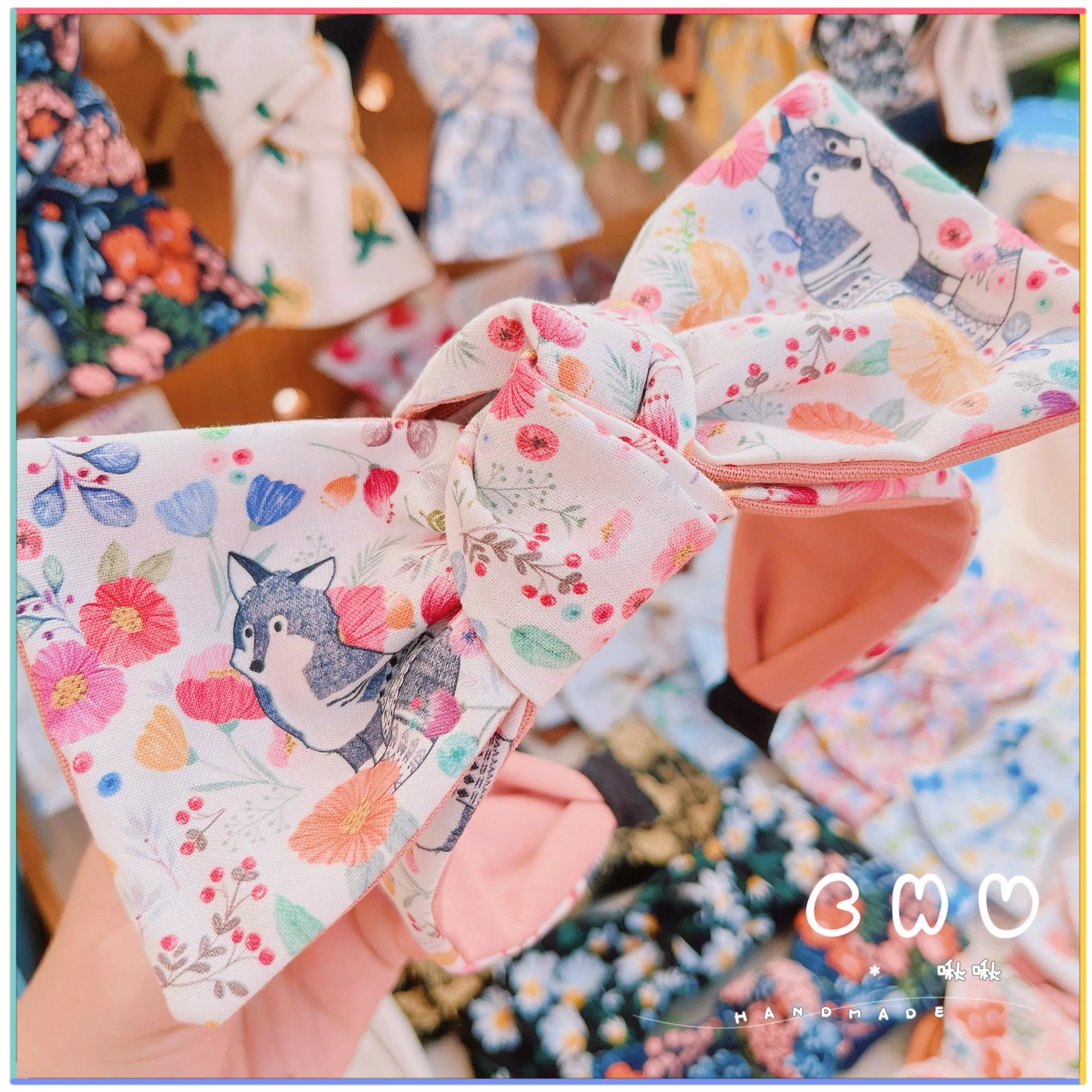 花園裏的小狐狸🦊｜寬版 蝴蝶結 髮箍