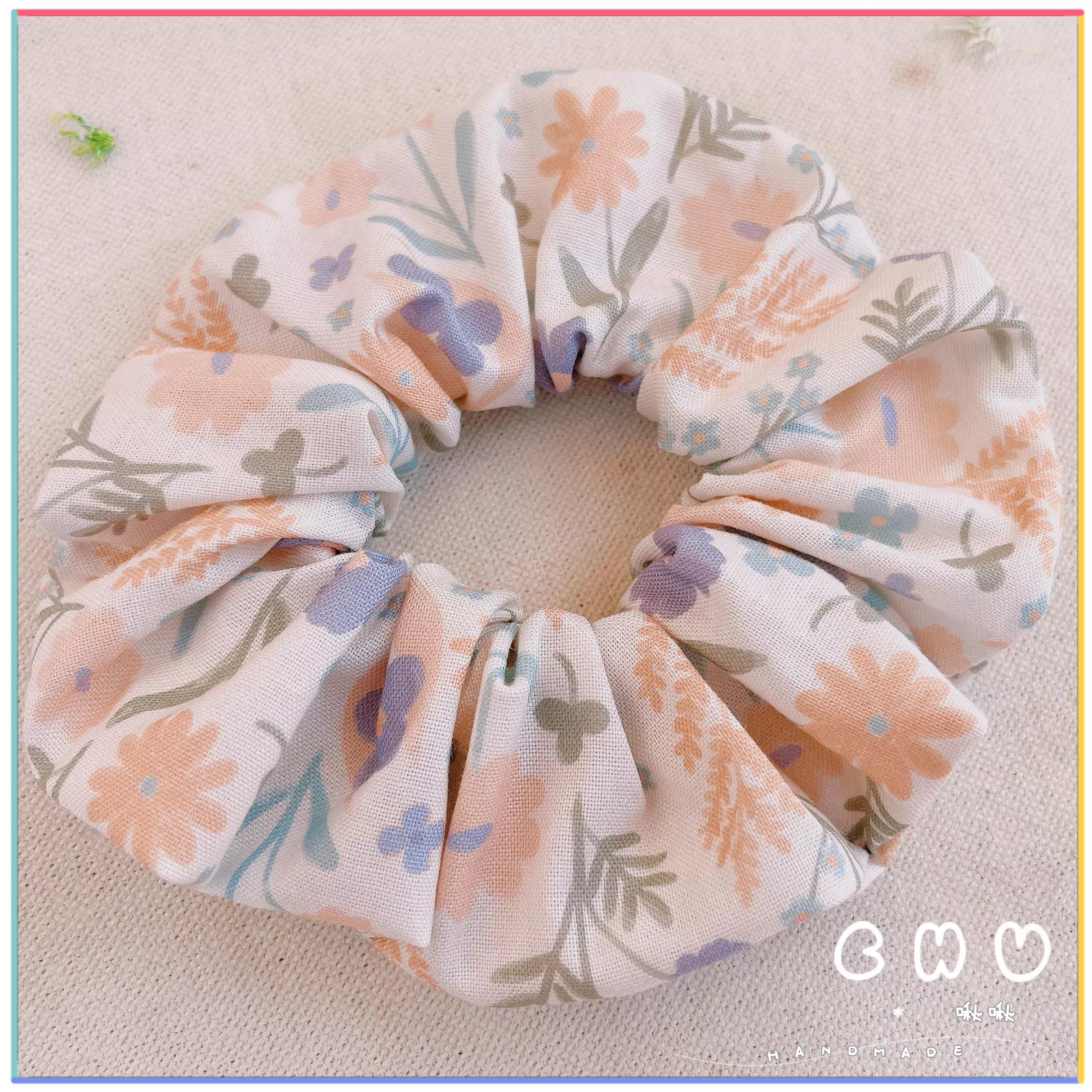 淡紫色小花朵｜棉布 圈圈