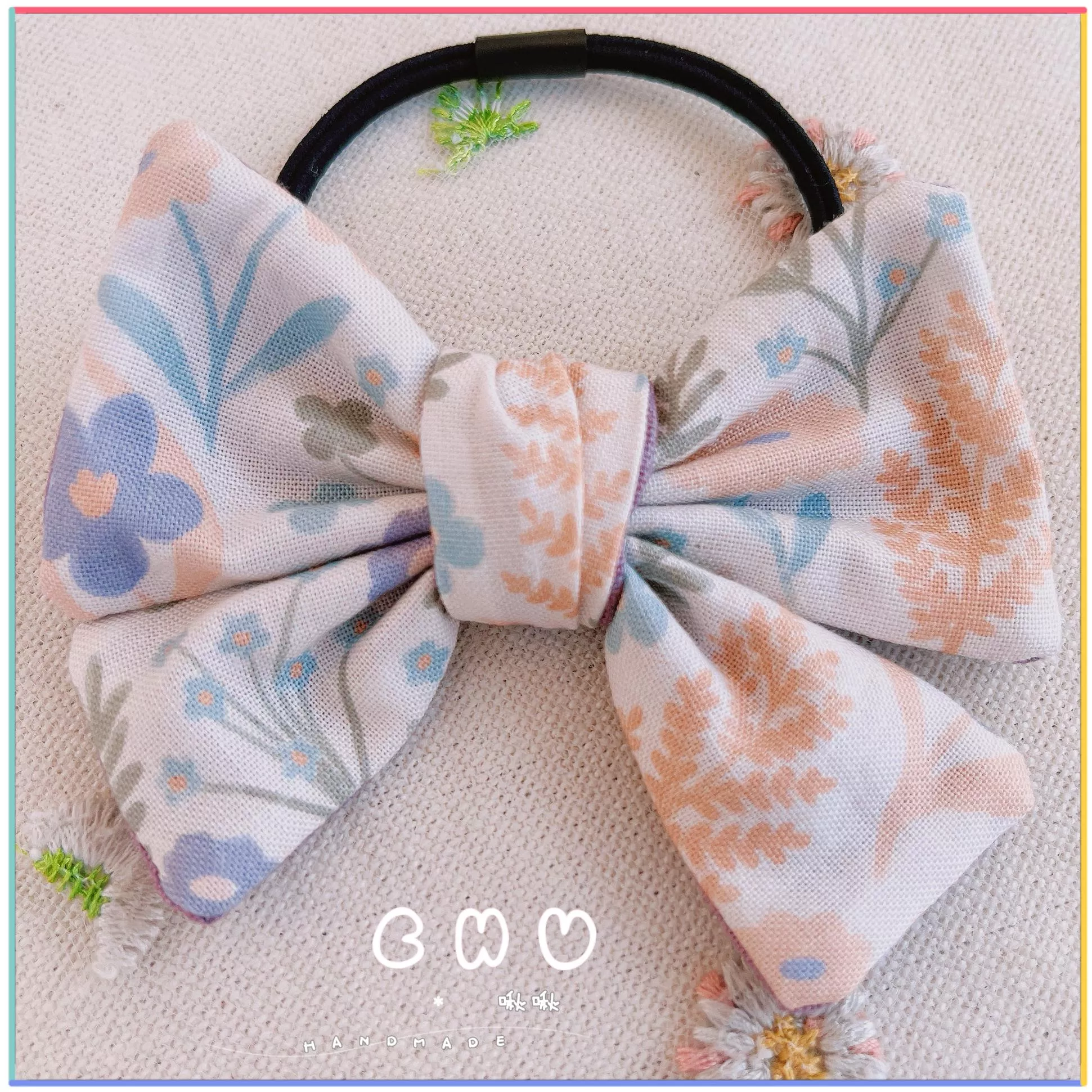 淡紫小花朵｜綁綁小髮圈