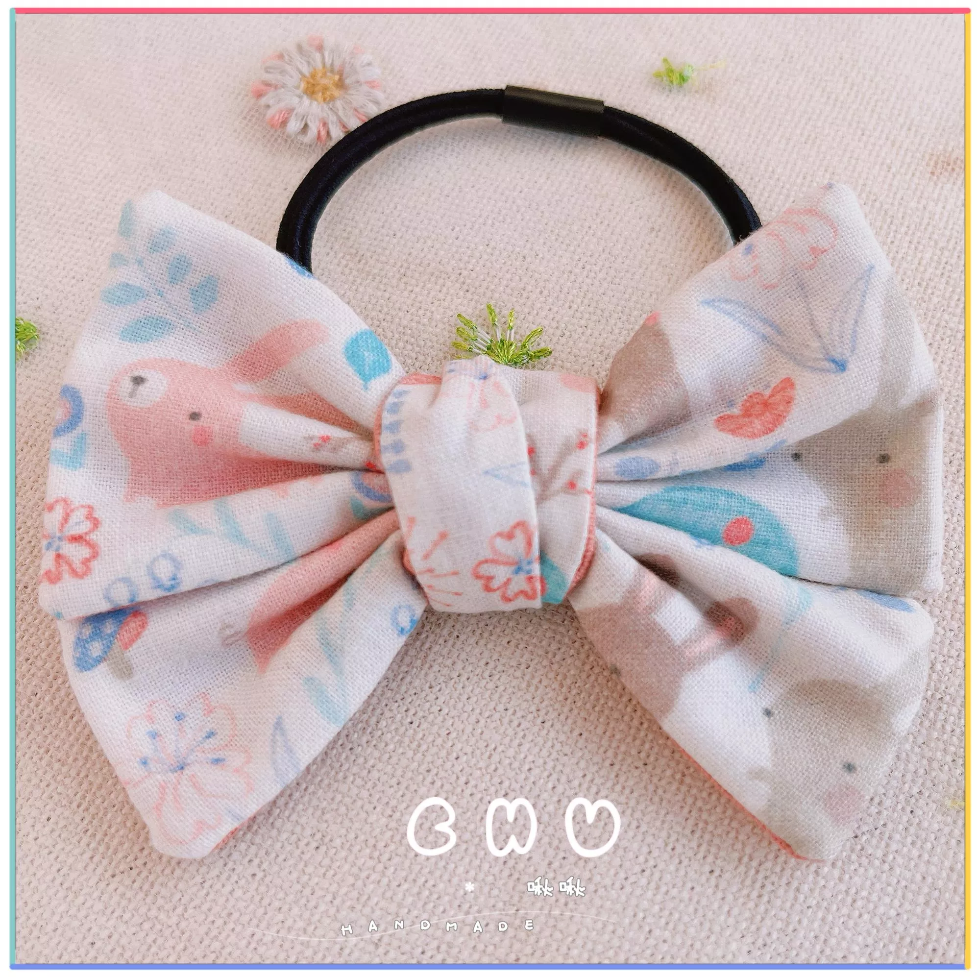 粉紅兔兔｜綁綁小髮圈