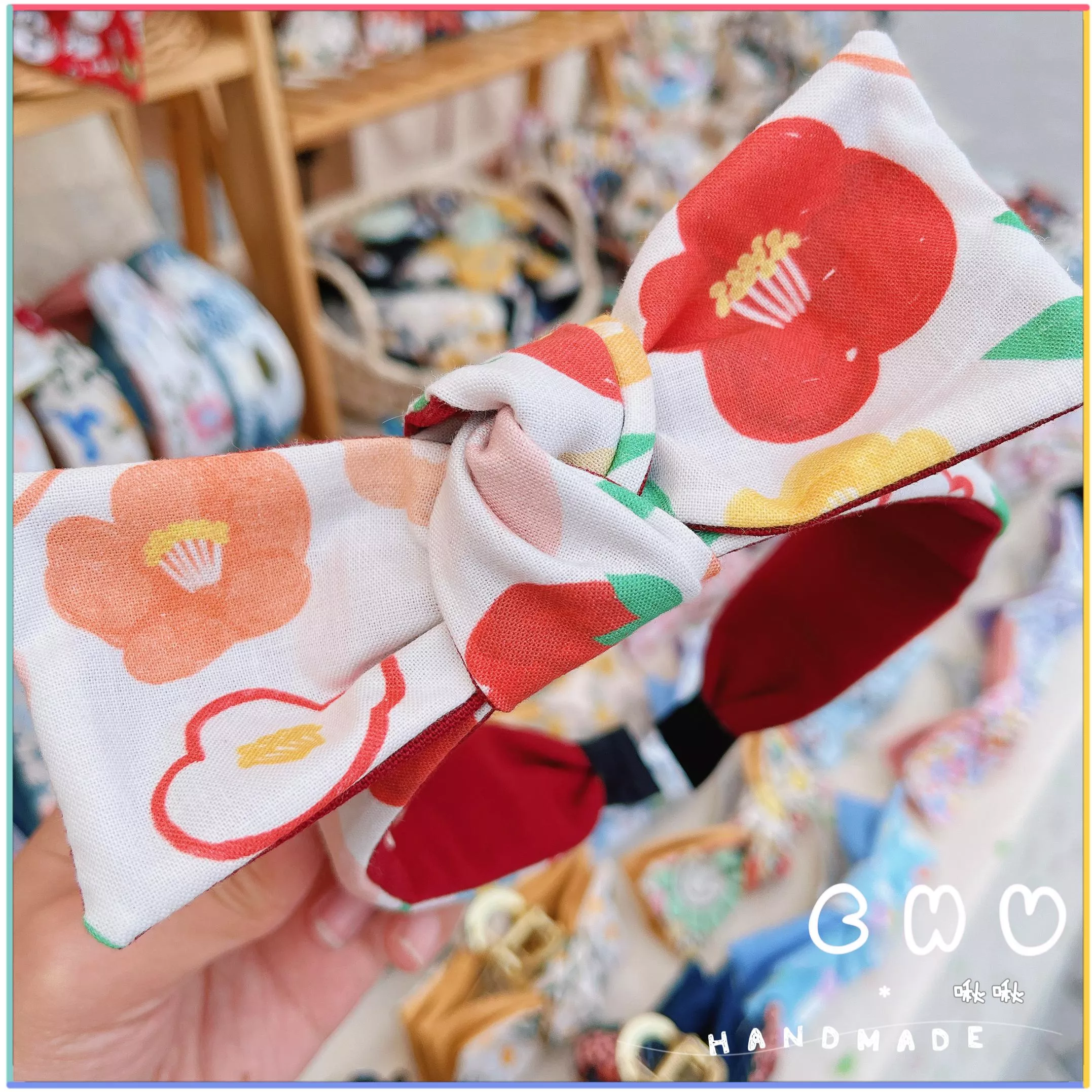 山茶花🌺｜細版 蝴蝶結 髮箍