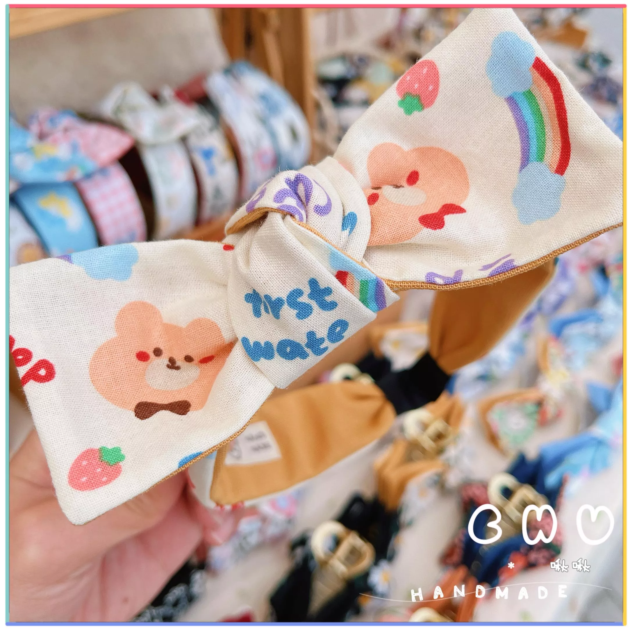 啾啾小熊｜細版 蝴蝶結 髮箍