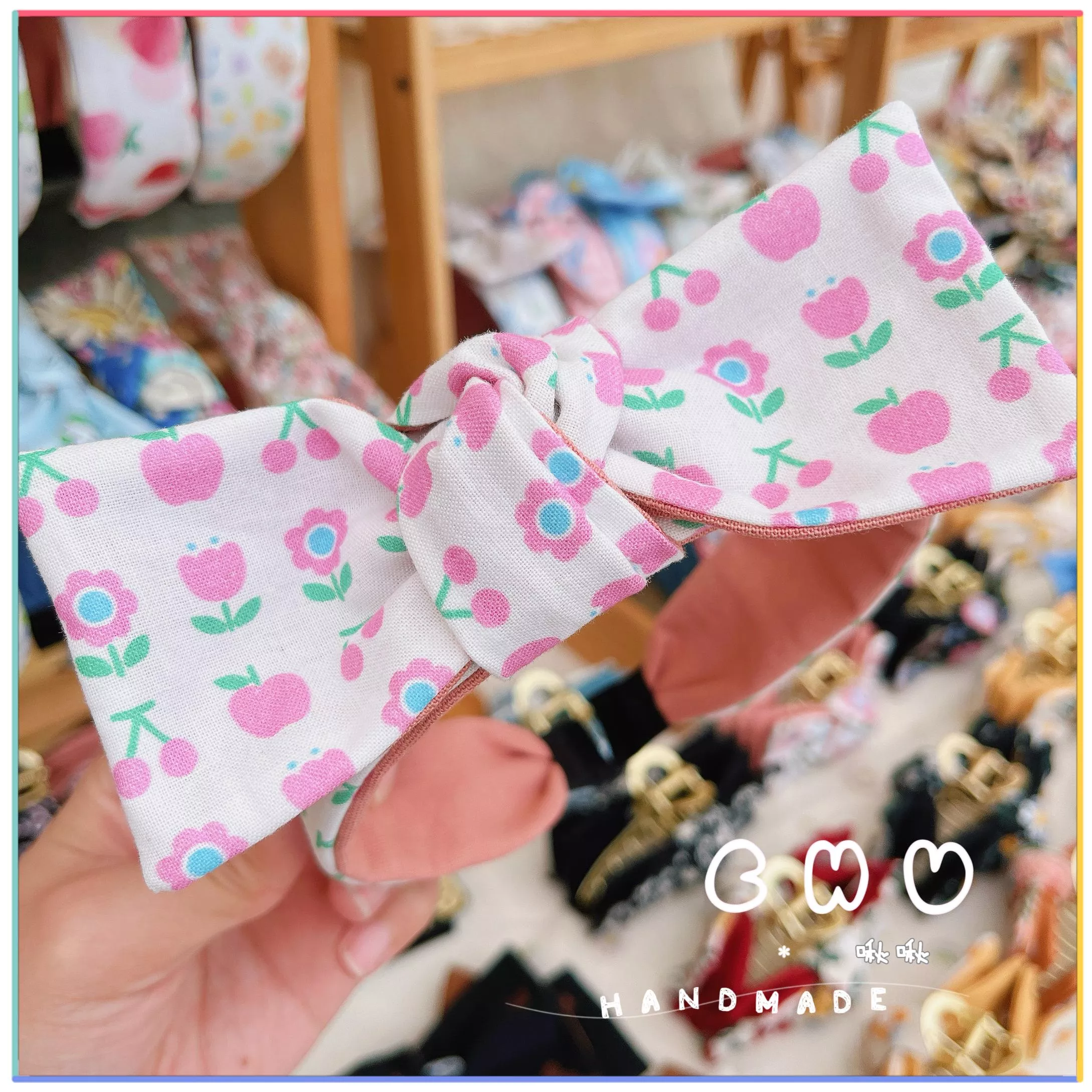 粉紅樂園｜細版 蝴蝶結 髮箍