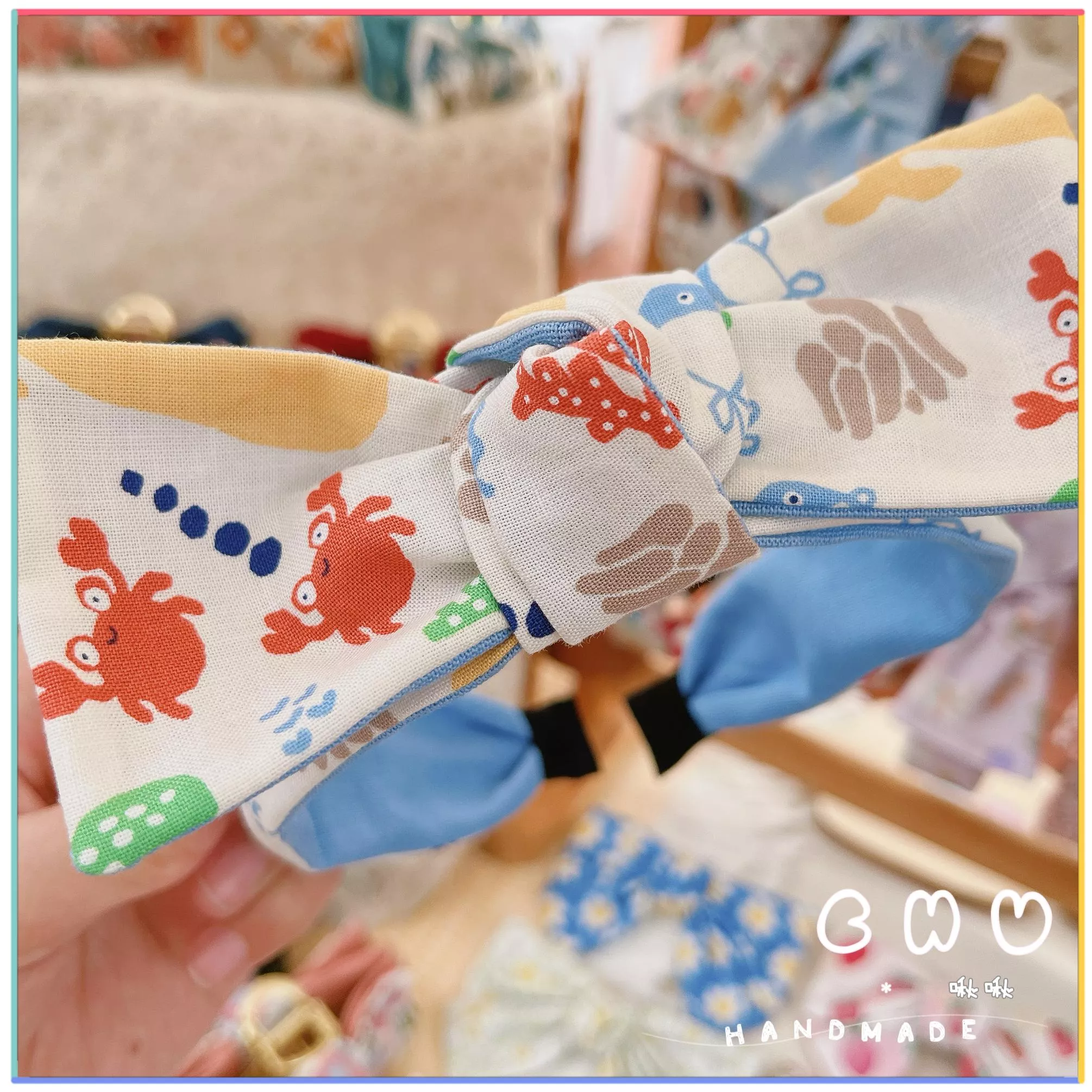 小螃蟹｜細版 蝴蝶結 髮箍