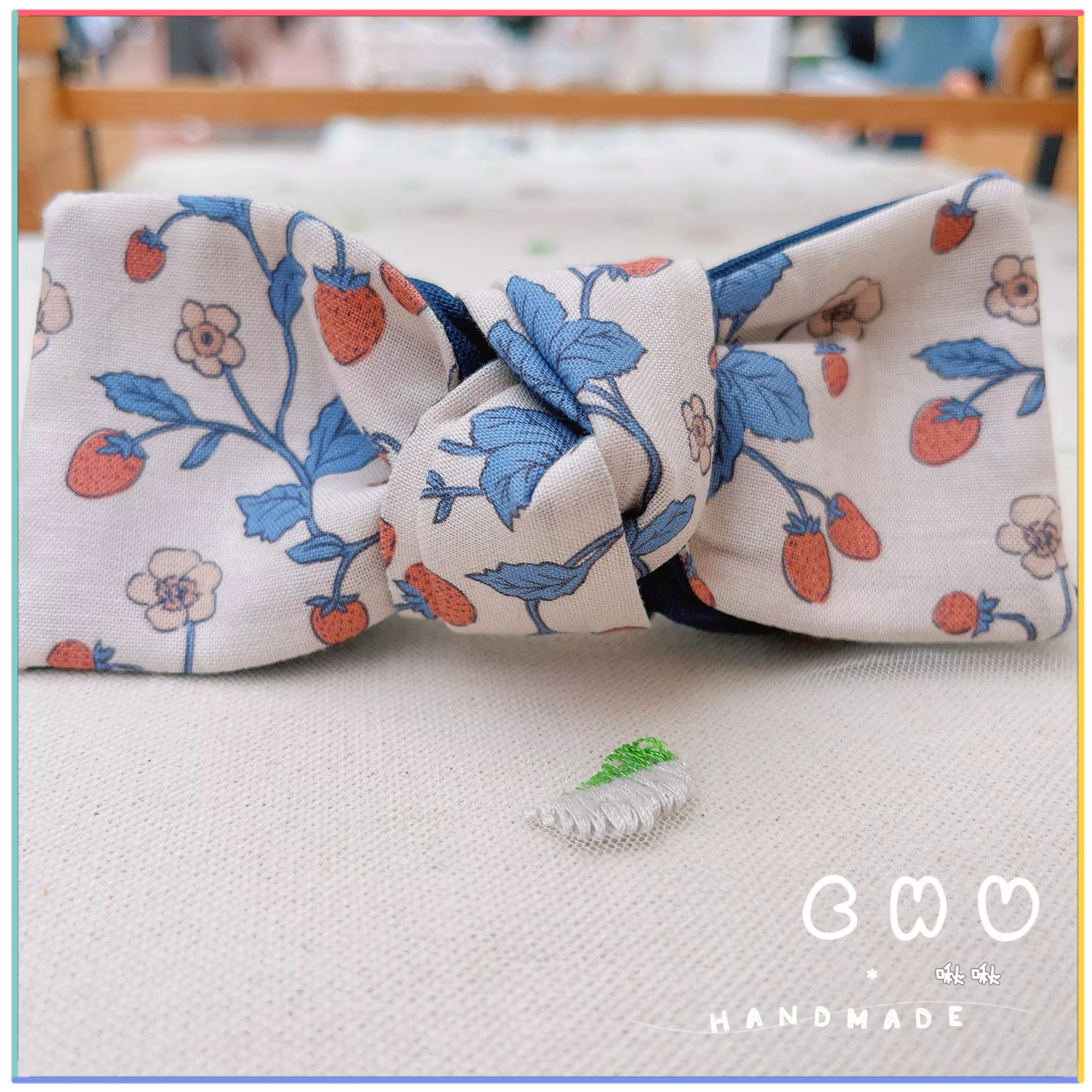 草莓🍓(藍色系)｜啾啾 馬尾夾