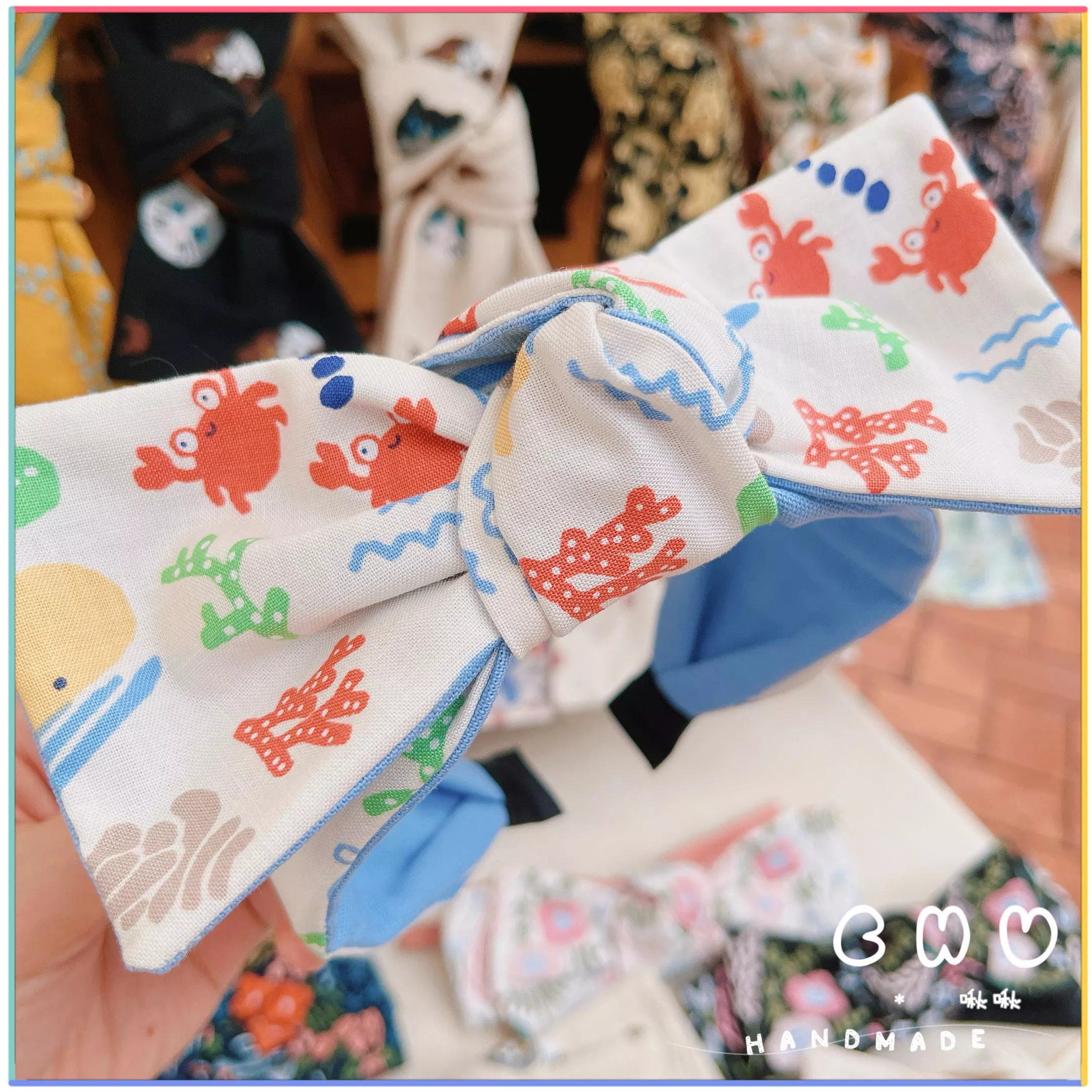 小螃蟹｜寬版 蝴蝶結 髮箍