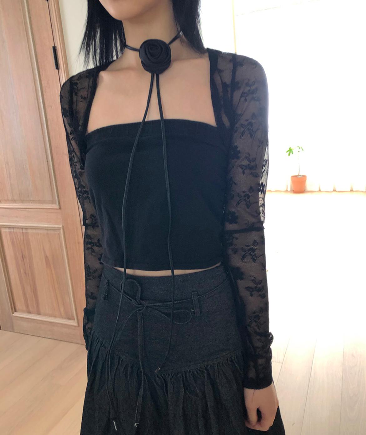 Lace short cardigan(2color)