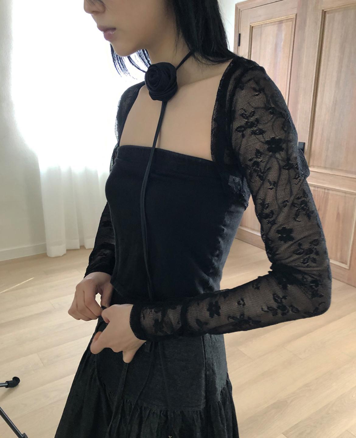 Lace short cardigan(2color)