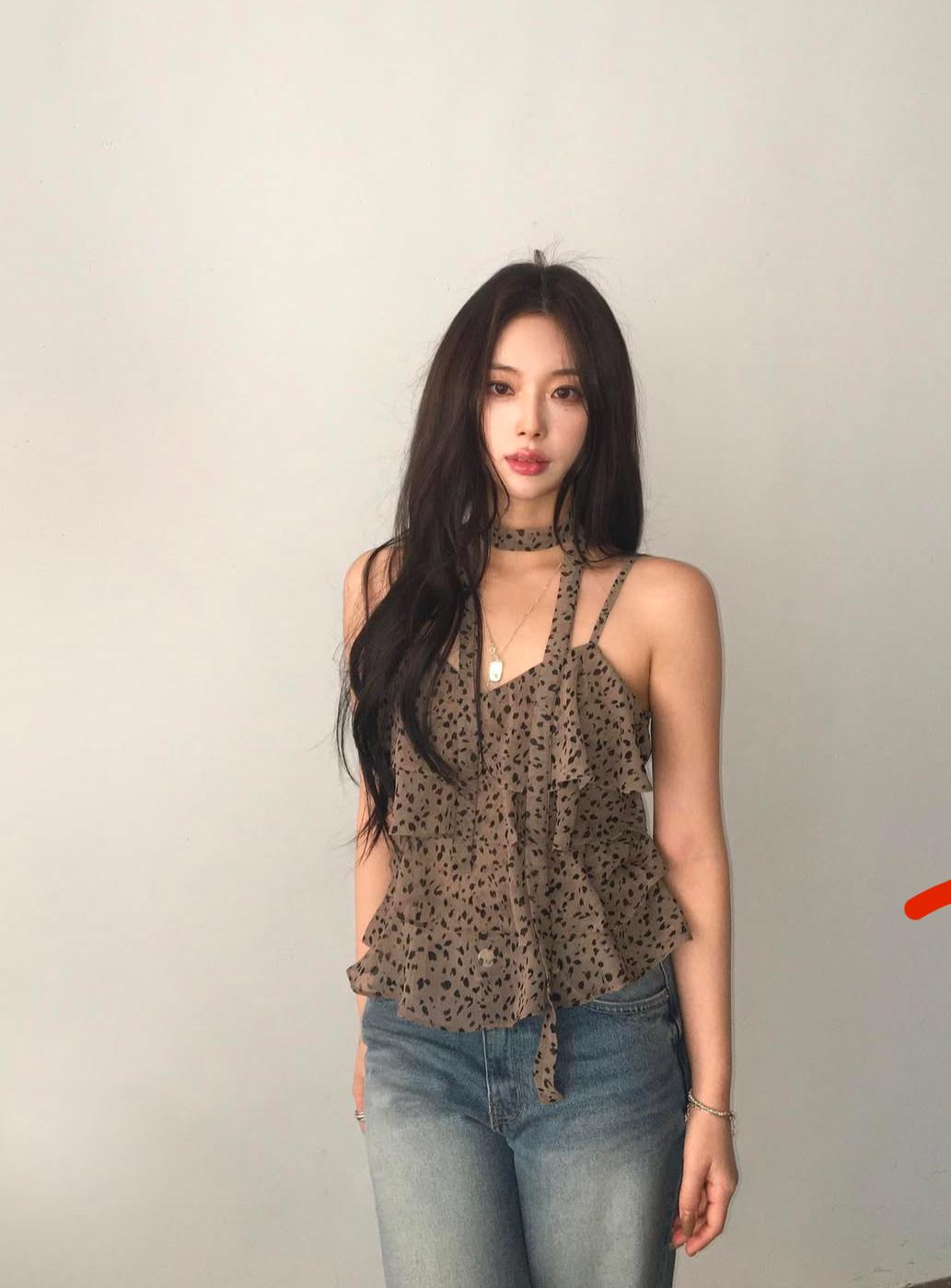 leo scarf blouse(2color)
