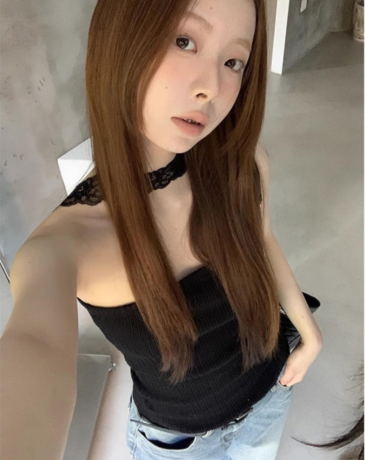 Lace back choker tube top