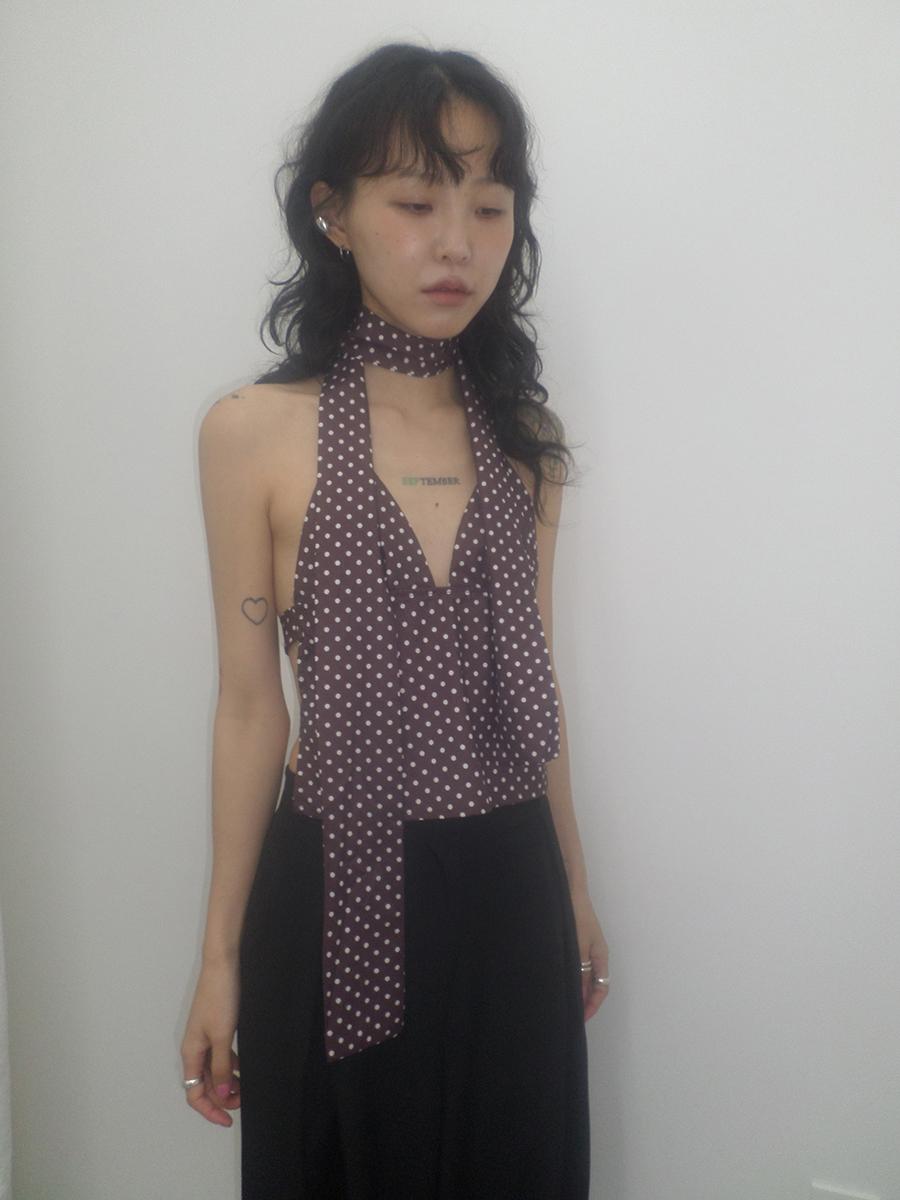 Jerry Dot Tie Backless Sleeveless
