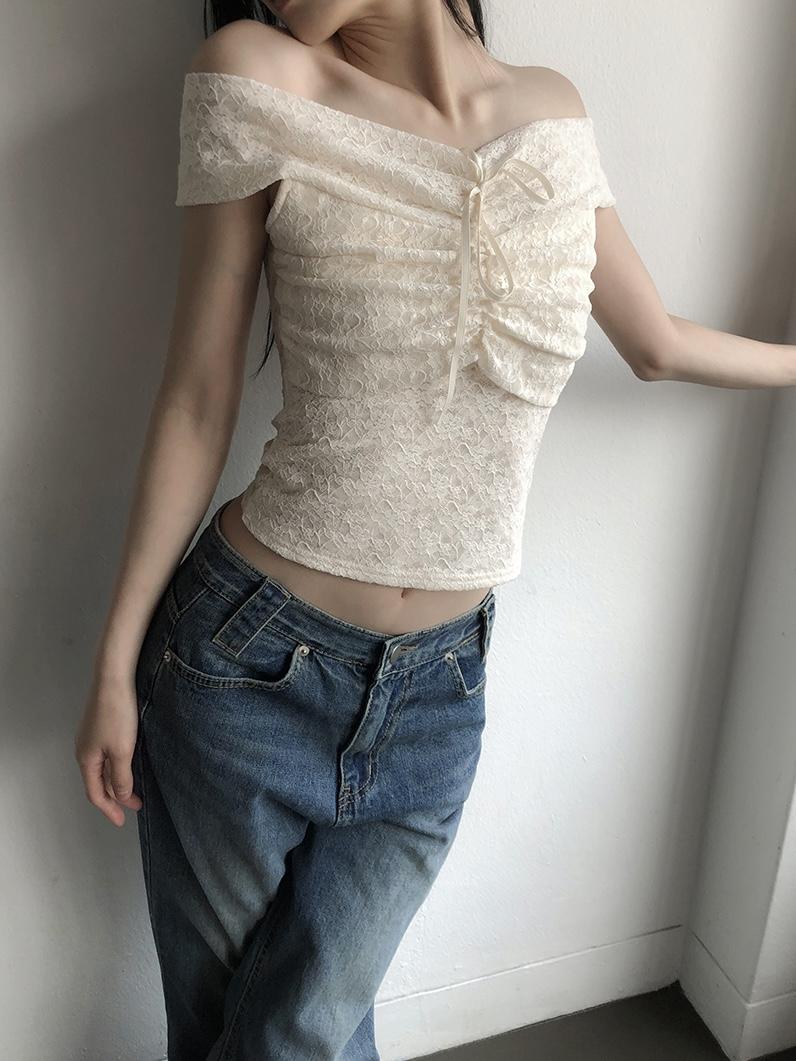 Misty Rose Lace Crop Sleeveless (3color)